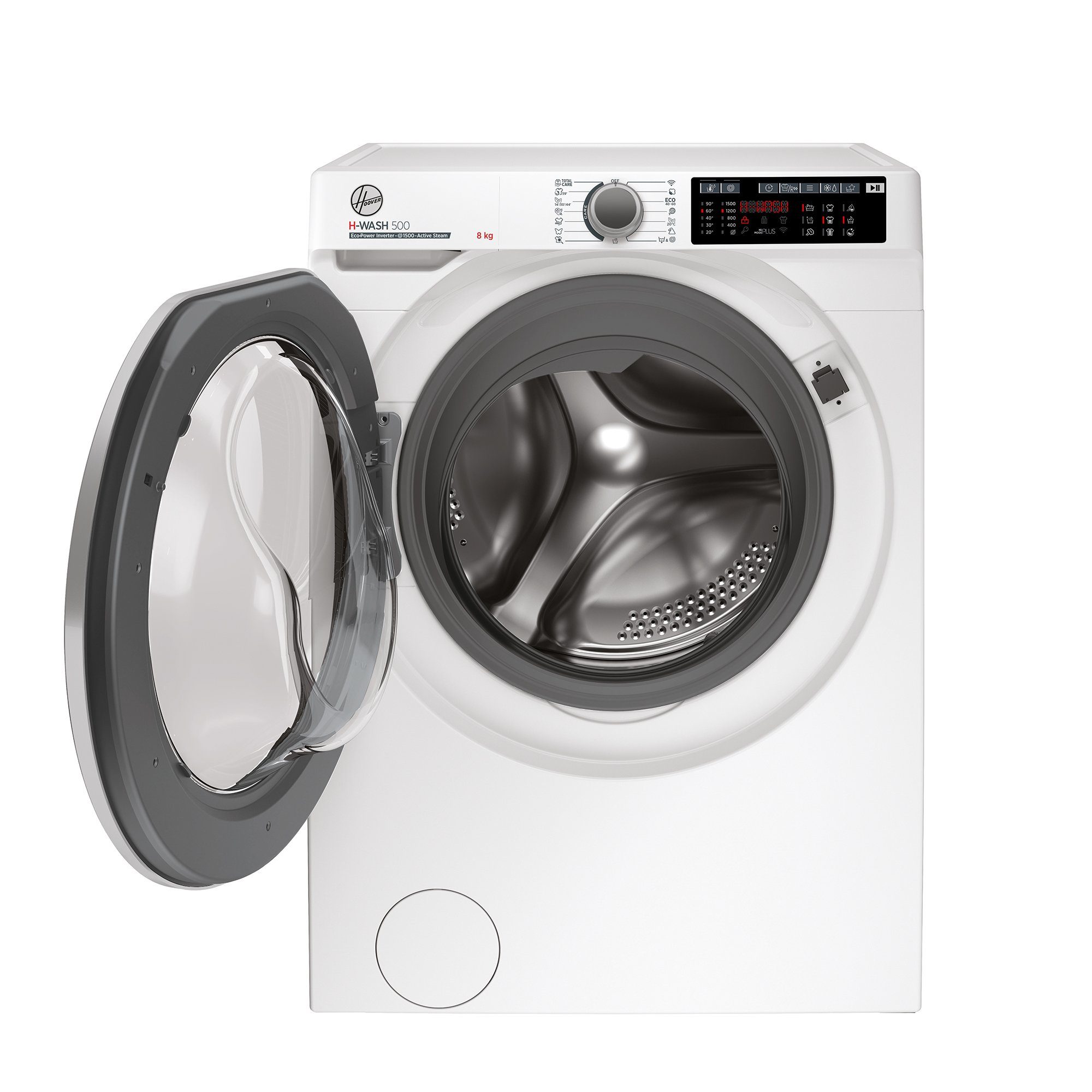 Hoover Waschmaschine HWQ 58AMBS/1-S, 8 kg, 1500 U/min, Mengenautomatik Plus, Wi-Fi + Bluetooth, Dampffunktion