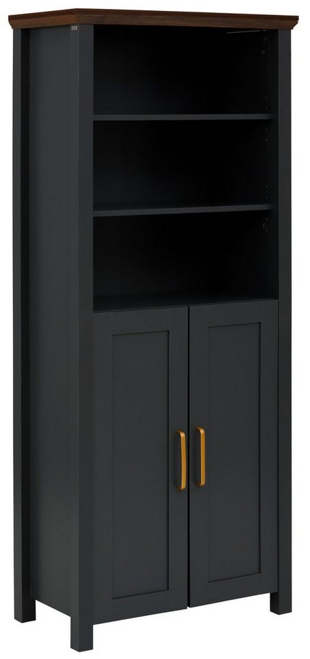 Home affaire Bücherregal Martinau, 1-tlg., Holzoptik, mit 2 Türen und 3  verstellbare Einlegeböden, Breite 75 cm