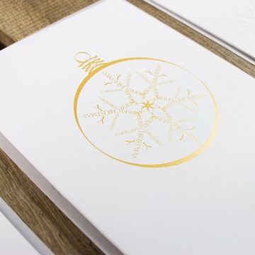 Bow & Hummingbird Grußkarte Grußkarte Weihnachtskugel (Umschlag in Weiß)