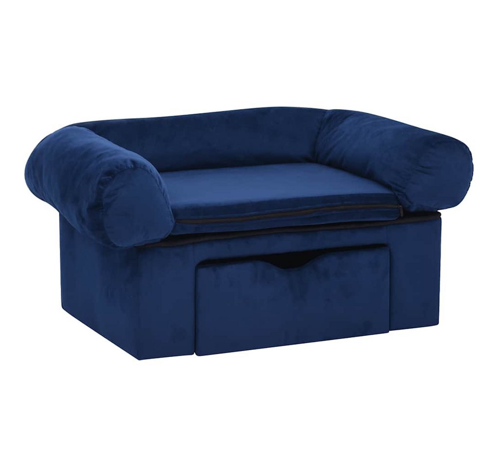 Thumbnail - vidaXL Tiersofa, Hundesofa mit Schublade Blau 75x50x38 cm Plüsch