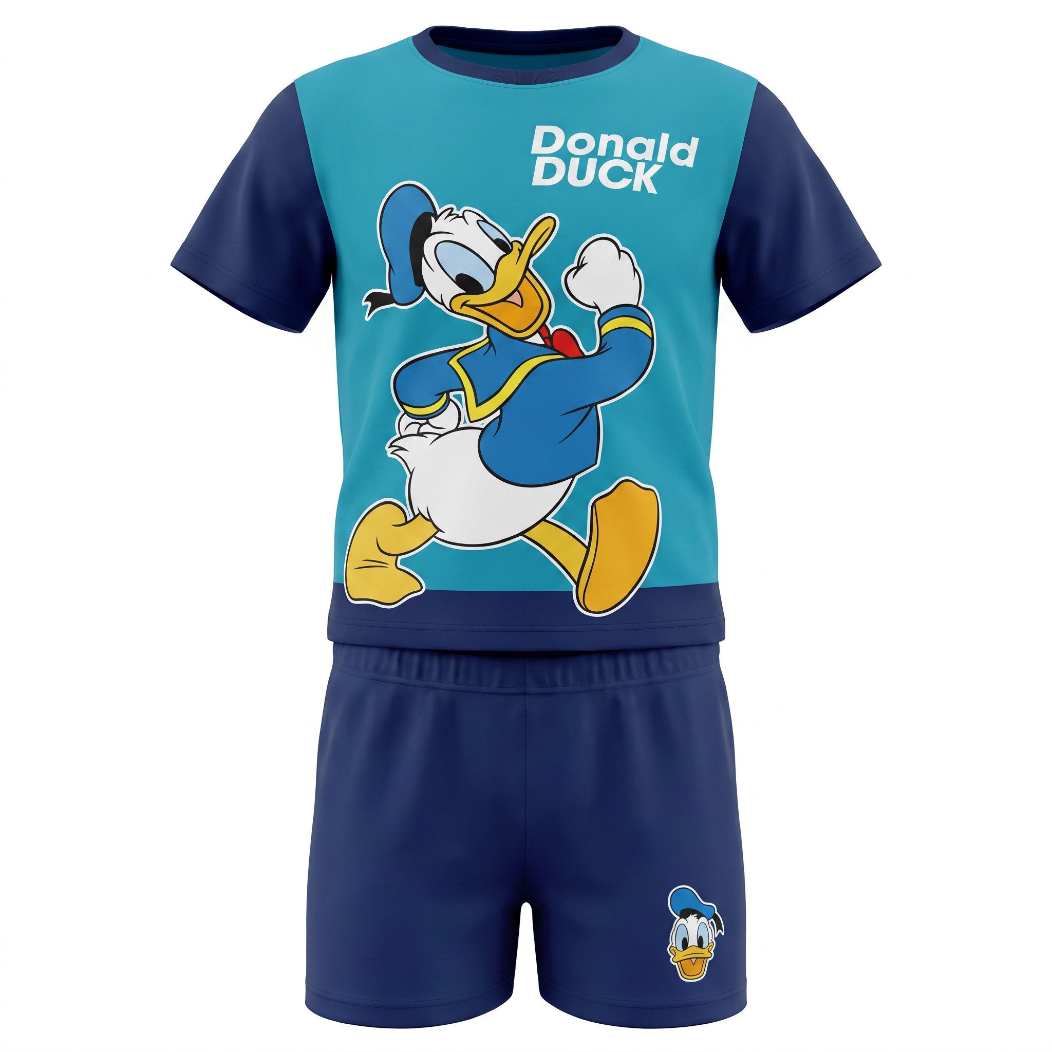 Disney Print-Shirt Disney Donald Duck Kinder Jungen Sommerset Shorts plus T-Shirt Gr. 98 bis 128 - 100% Baumwolle
