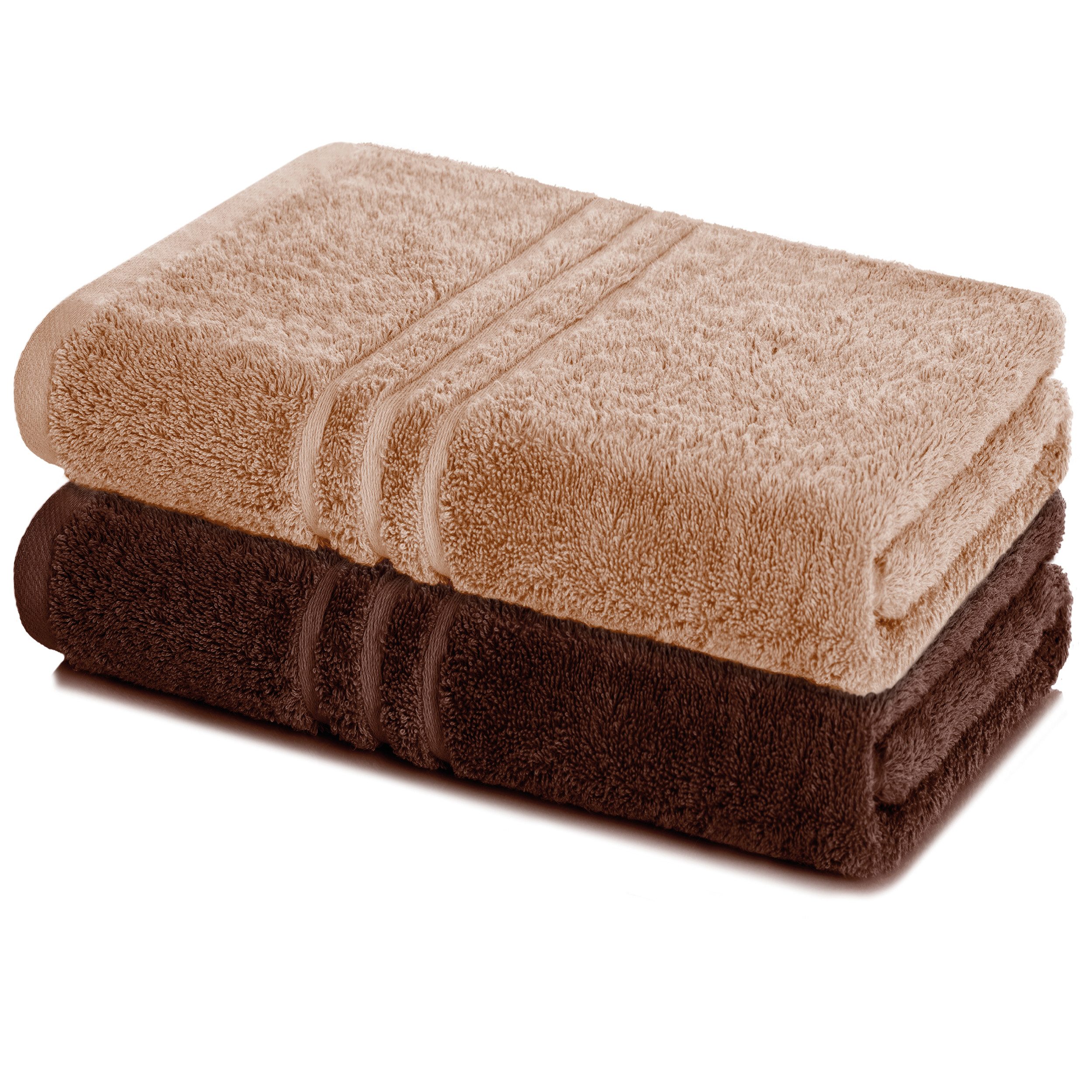 Lavea Badetuch Elena 2er Set Badetücher 100x150 cm, Duschtuch, 500 g/m² Frottier, weich & saugstark, pflegeleicht