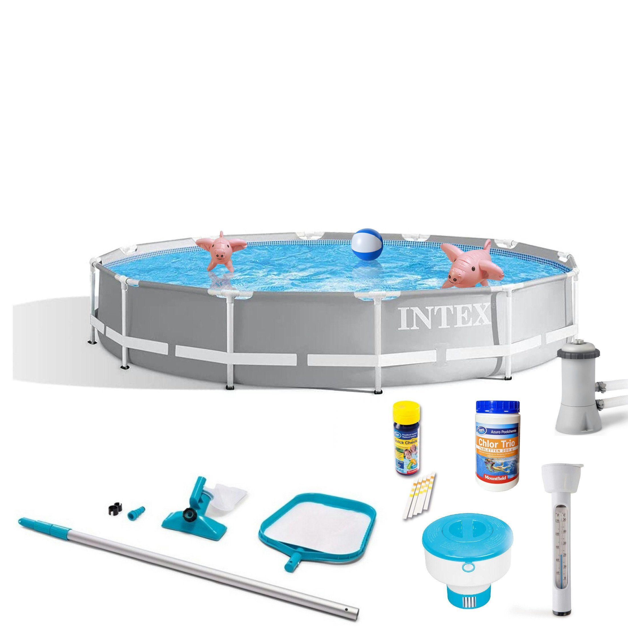 Intex Pool »INTEX 26716GN Prism Frame Pool inkl. GS-Filterpumpe und Leiter  (366x99cm) + umfangreiches Zubehör«