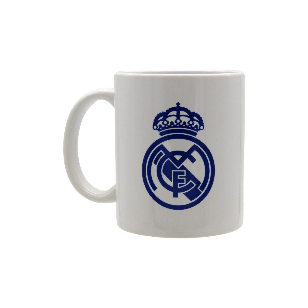 Real Madrid Trinkflasche Real Madrid Keramiktasse blaues Wappen Box