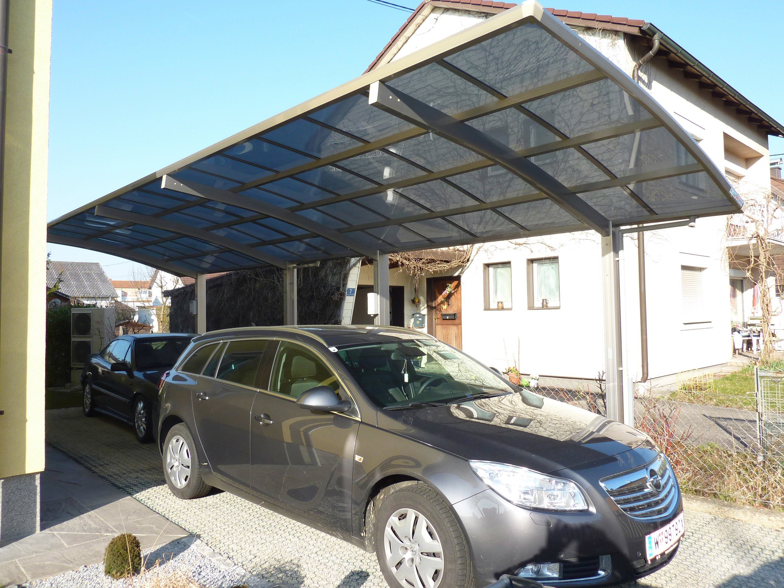 Portoforte Ximax Einfahrtshöhe, Tandem-Edelstahl-Look, 240 60 cm 270x983 BxT: Doppelcarport Aluminium cm, Typ