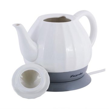4BIG.fun Dekoteller 1,2L Keramik Wasserkocher Elektrisch Teekanne