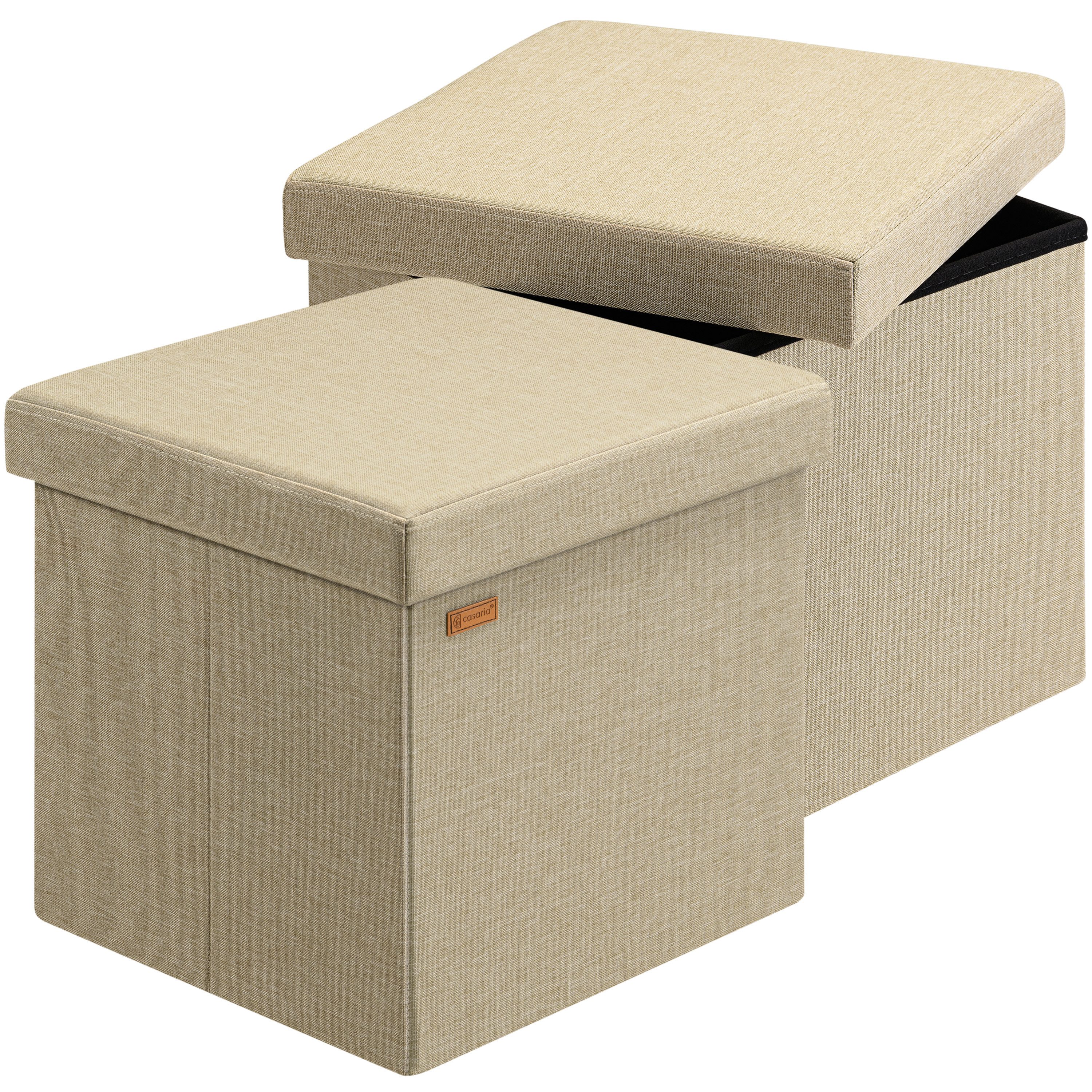 Casaria Sitzhocker, mit Stauraum Beige Faltbar günstig online kaufen