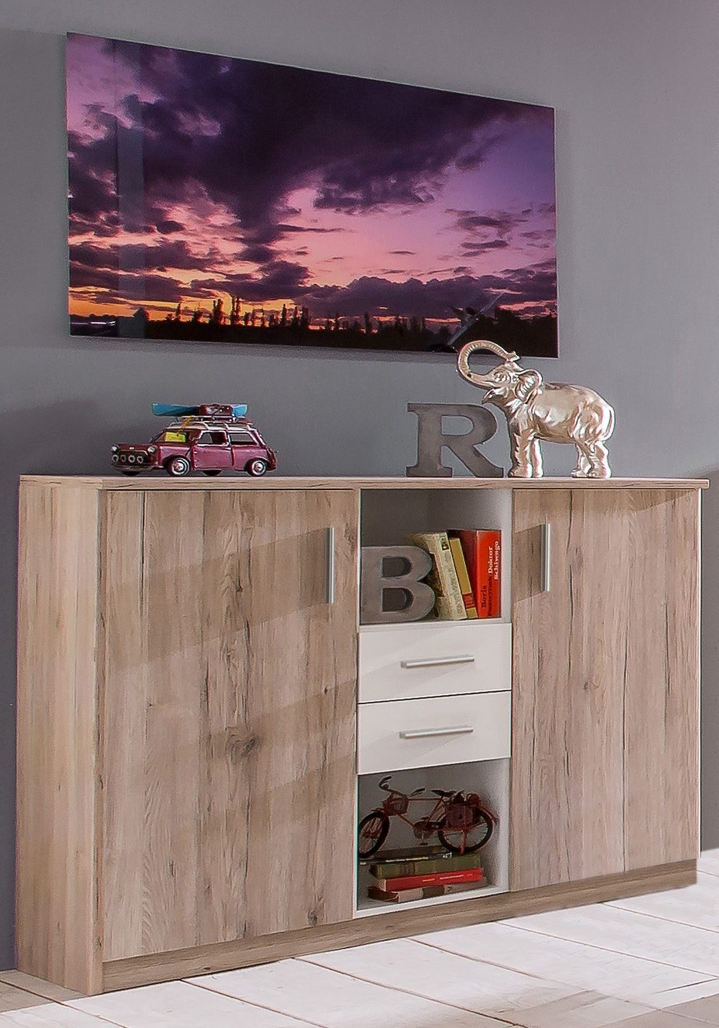 Wimex Kombikommode Joker, Kommode mit 2 Einlegeböden, 124cm breit