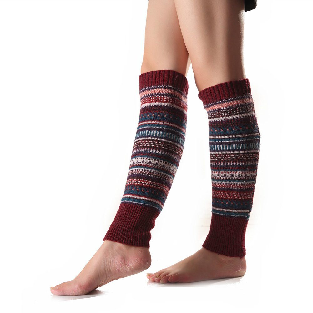 Herbst und Beinstulpen ManKle Paar Rot 1 Beinstulpen Winter Stricken für legwarmer Stulpen