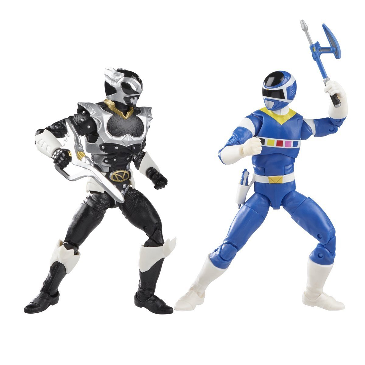 Hasbro Actionfigur Power Rangers LC In Space Blue Ranger & In Space Psycho Silver Set