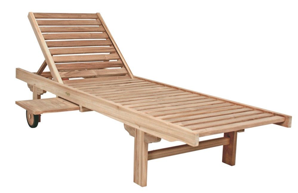 Garden Pleasure Gartenliege, Teak Sonnenliege Solo Gartenliege Relaxliege Garten Holz Liege