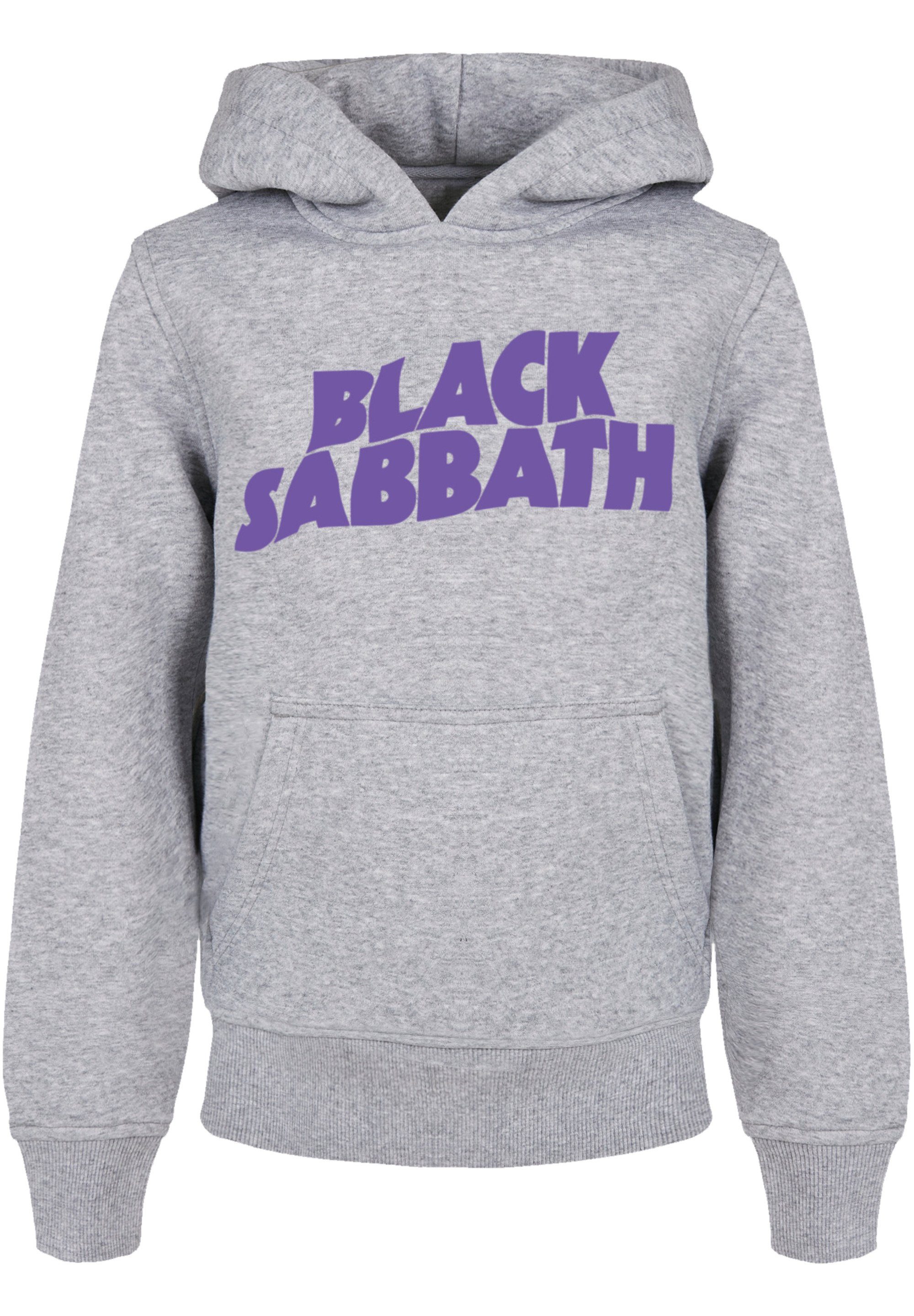 F4NT4STIC Kapuzenpullover Black Logo heathergrey Wavy Print Black Sabbath