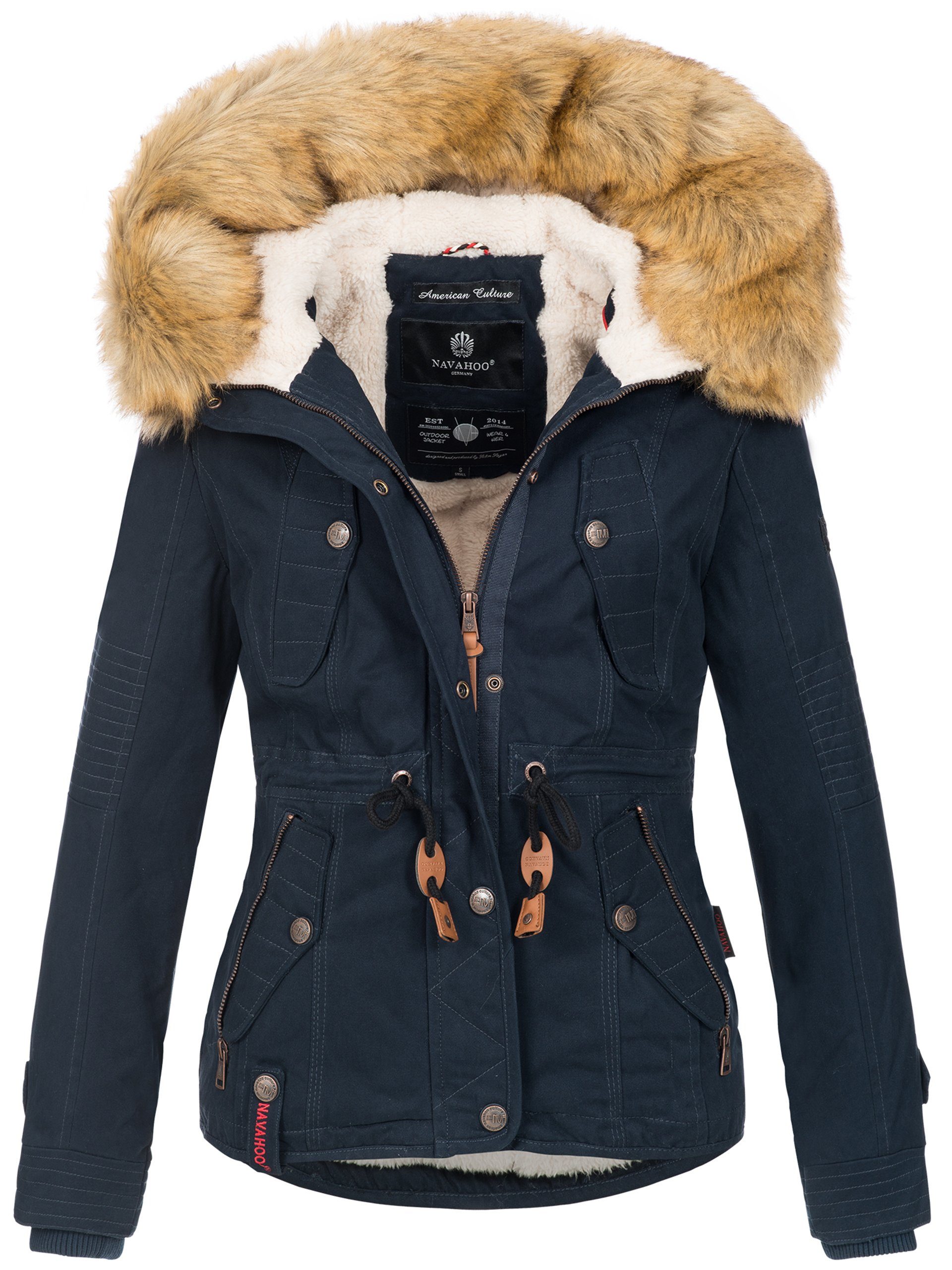 Navahoo Winterjacke Pearl mit warmem Teddyfell