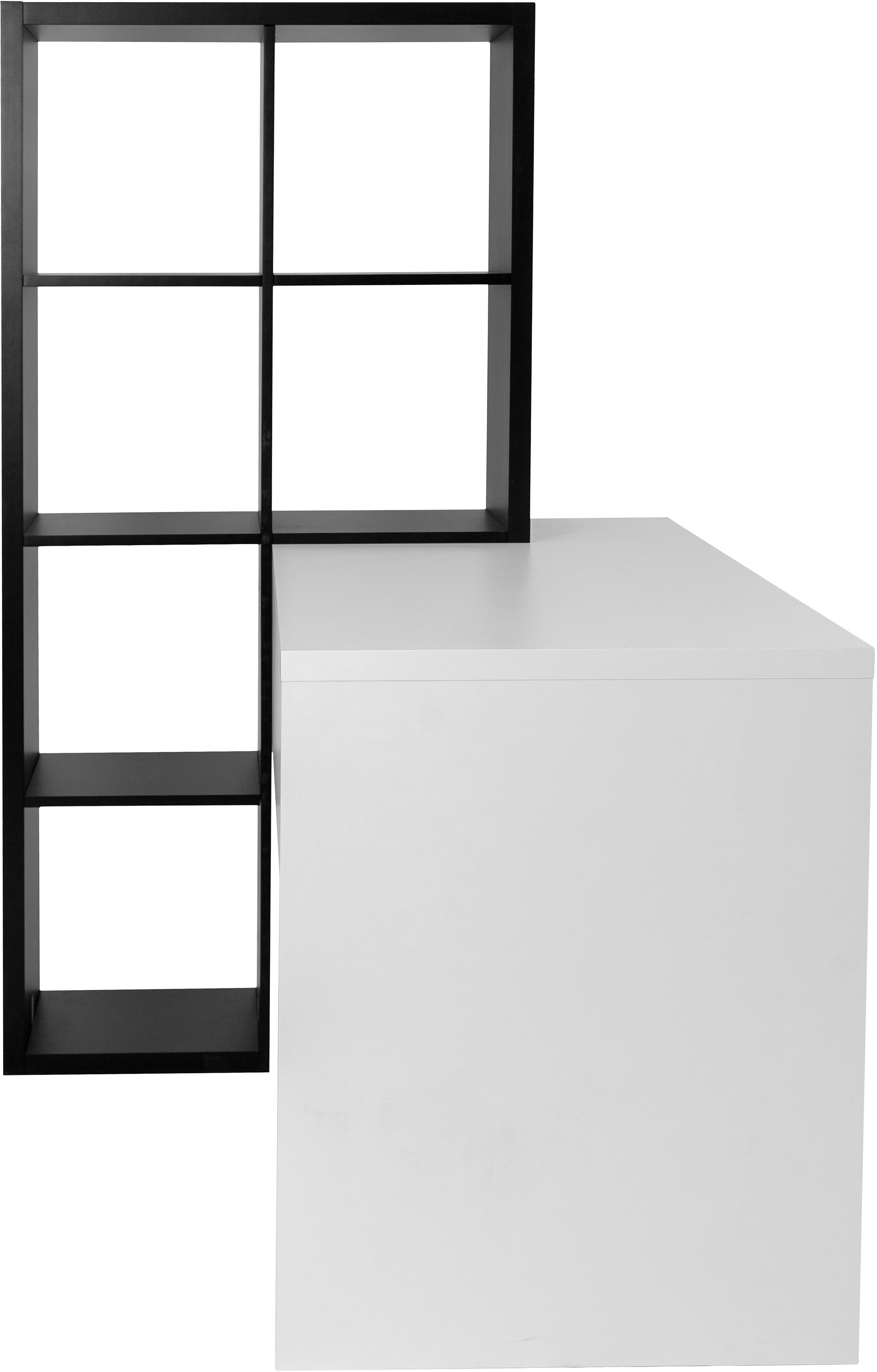 OTTO home Regal-Schreibtisch Triest, Computertisch mit Raumtrenner, Breite 156 cm, Regalelement flexibel montierbar, 6 Fächer, Tischbreite 120 cm – Bild 4 von 5