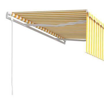 furnicato Markise Automatisch Einziehbar mit Volant 4x3 m Gelb und Weiß