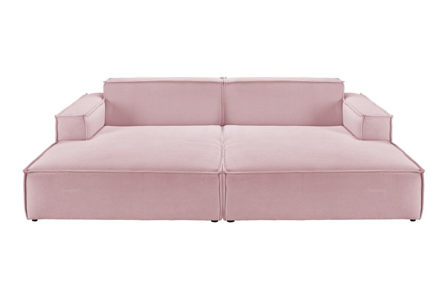 KAWOLA Farben Big-Sofa Feincord rosa SAMU, verschiedene Sofa