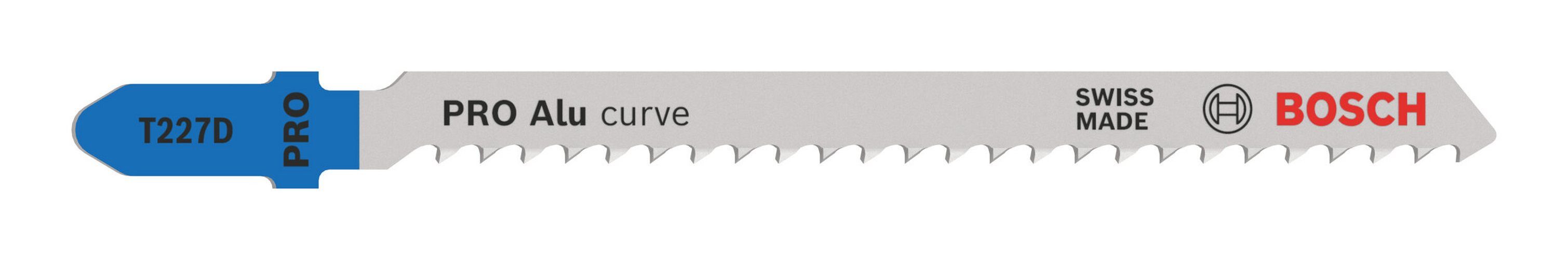 BOSCH Stichsägeblatt Pro Aluminium curve (5 Stück), Pro Alu curve T227D, 100 mm - 5er-Pack