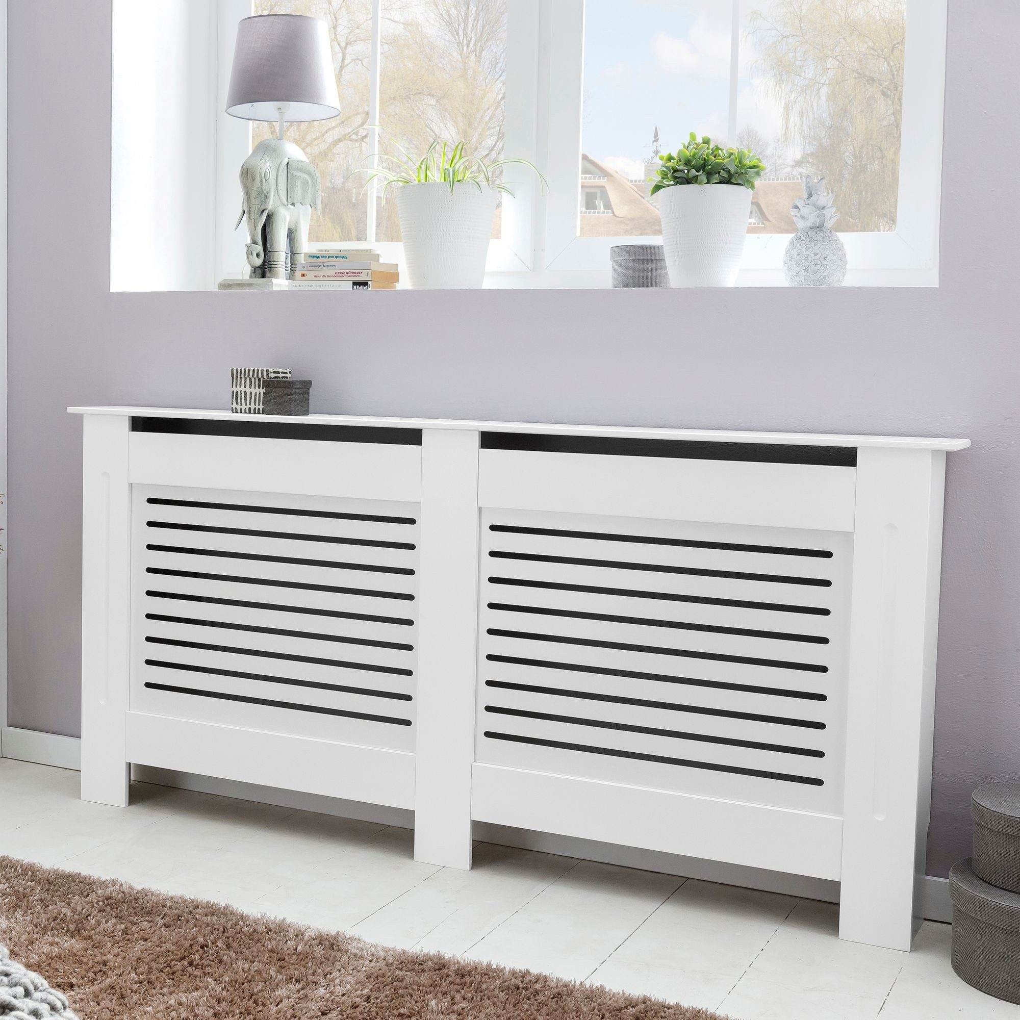 möbelando Heizungsverkleidung Design Heizkörperverkleidung WL5.746 Weiß Matt Lackiert 152x83x19 cm, 19 x 83 x 152 cm (B/H/L)