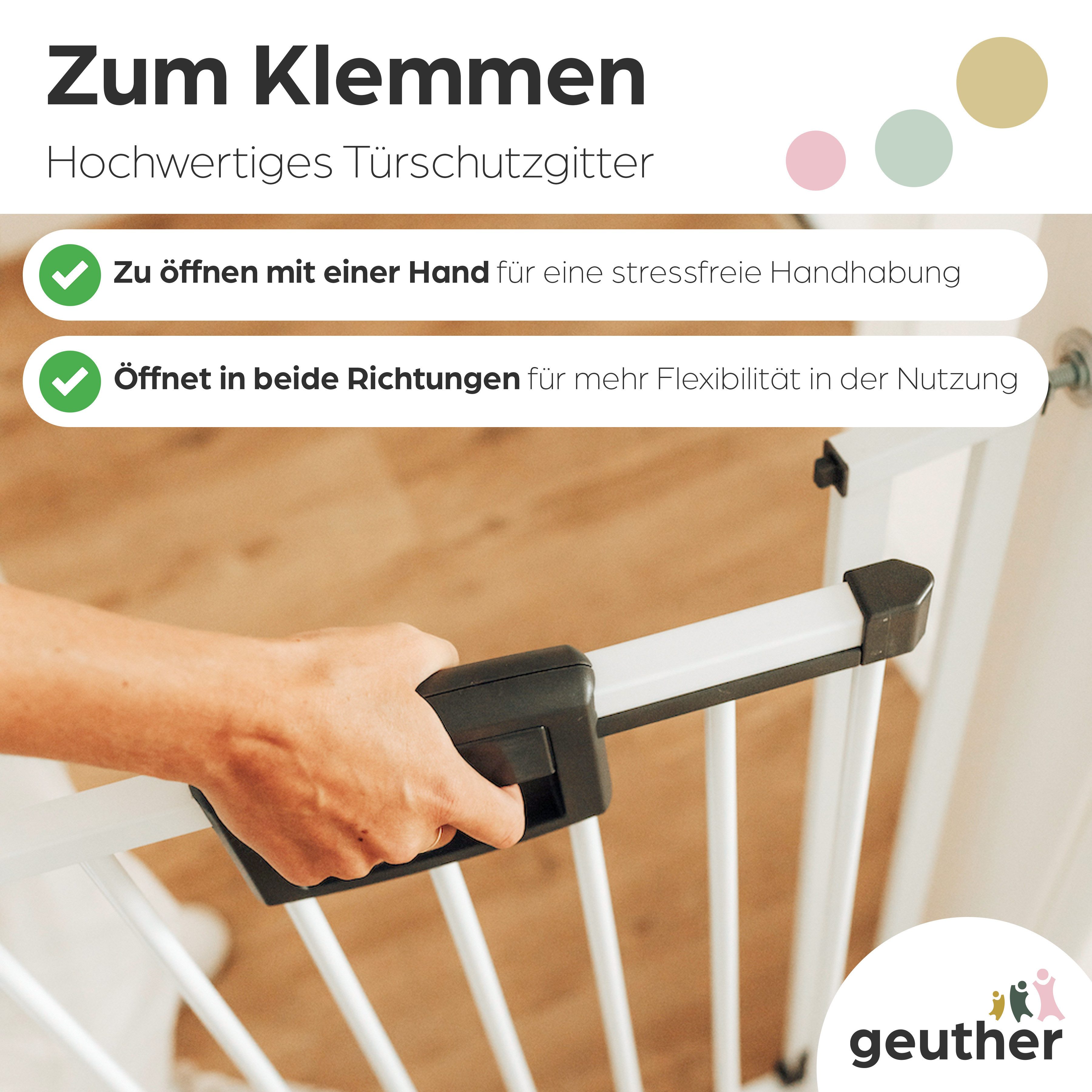 Geuther Türschutzgitter Kinderschutzgitter zum Klemmen Easylock 68-232,5 cm, Schutzgitter zum Klemmen - inkl. Türstopper