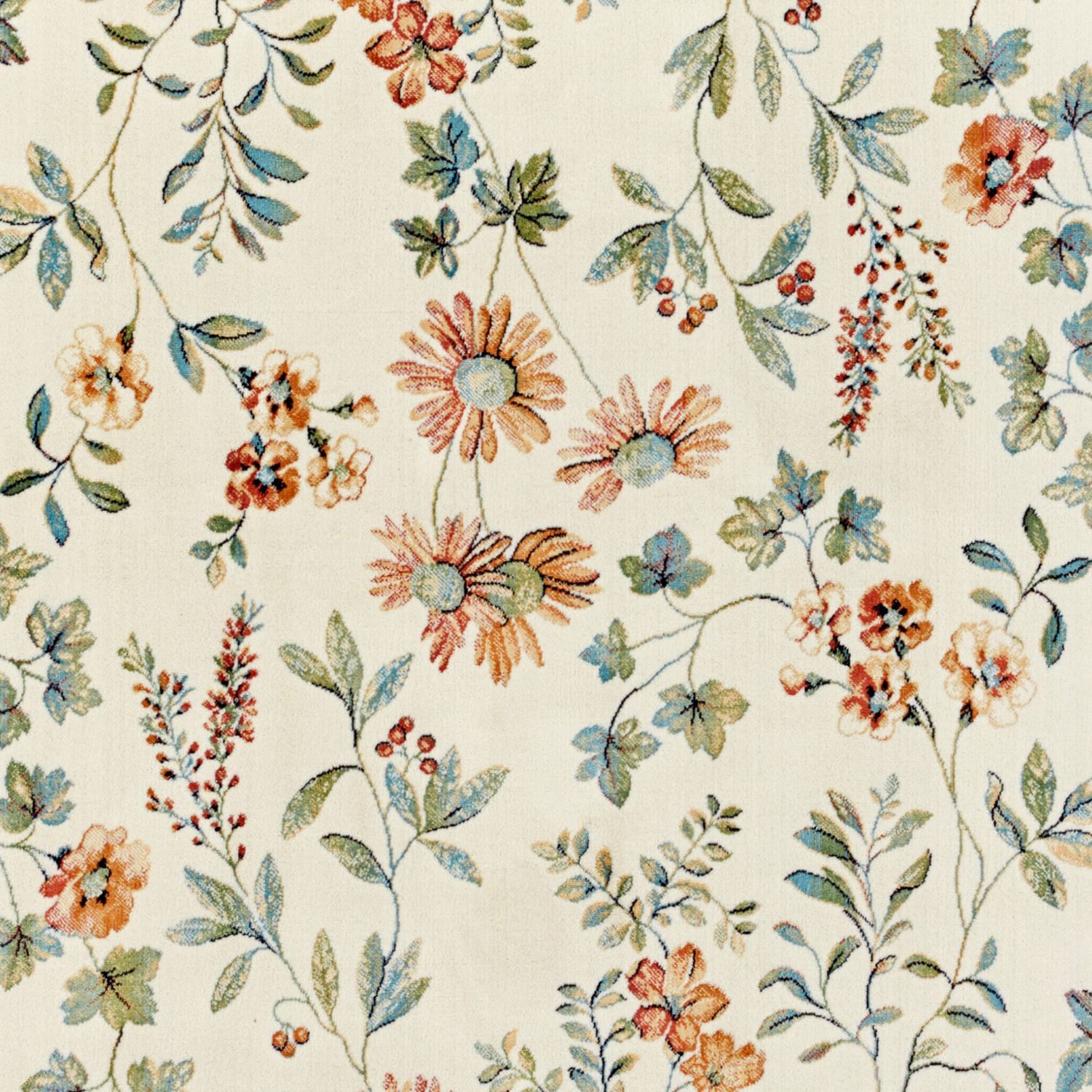 NOURISTAN Teppich Orientalischer Samt Teppich Fransen Oriental Flowers Creme Cord, rechteckig, Höhe: 5 mm