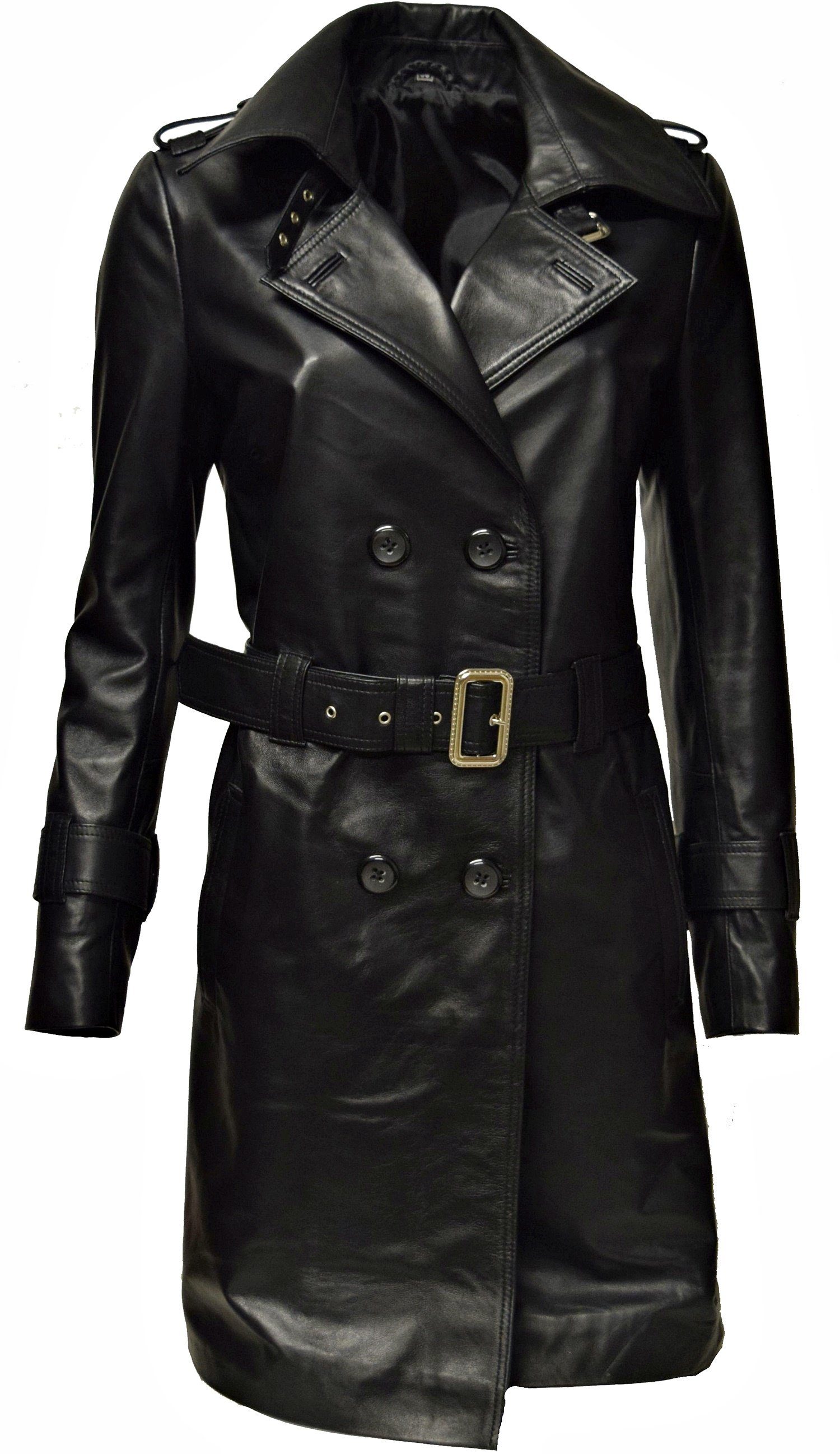 Claudine Leather Trenchcoat, Zimmert Schwarz Ledermantel Leder makelloses in