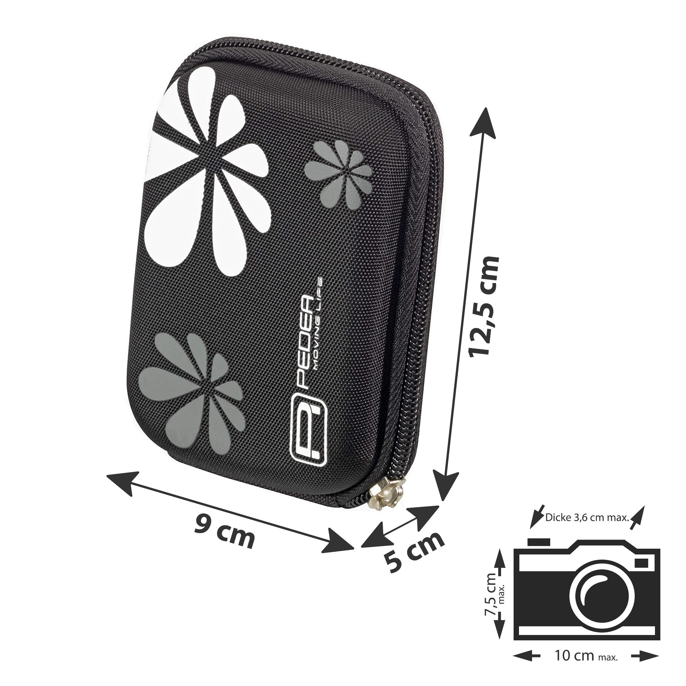 PEDEA Kameratasche Hardcase für Digitalkamera Kompaktkamera & Action Cams, Hardcase Schale, wasserabweisend, Zubehörfach, Karabine & Umhängeband – Bild 2 von 5