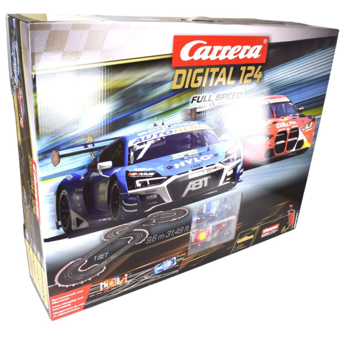 Carrera® Autorennbahn Rennbahn 1:24 9,6m Digital 124 Full Speed Ghost- & Safetycar Funktion, inkl. Fahrzeuge