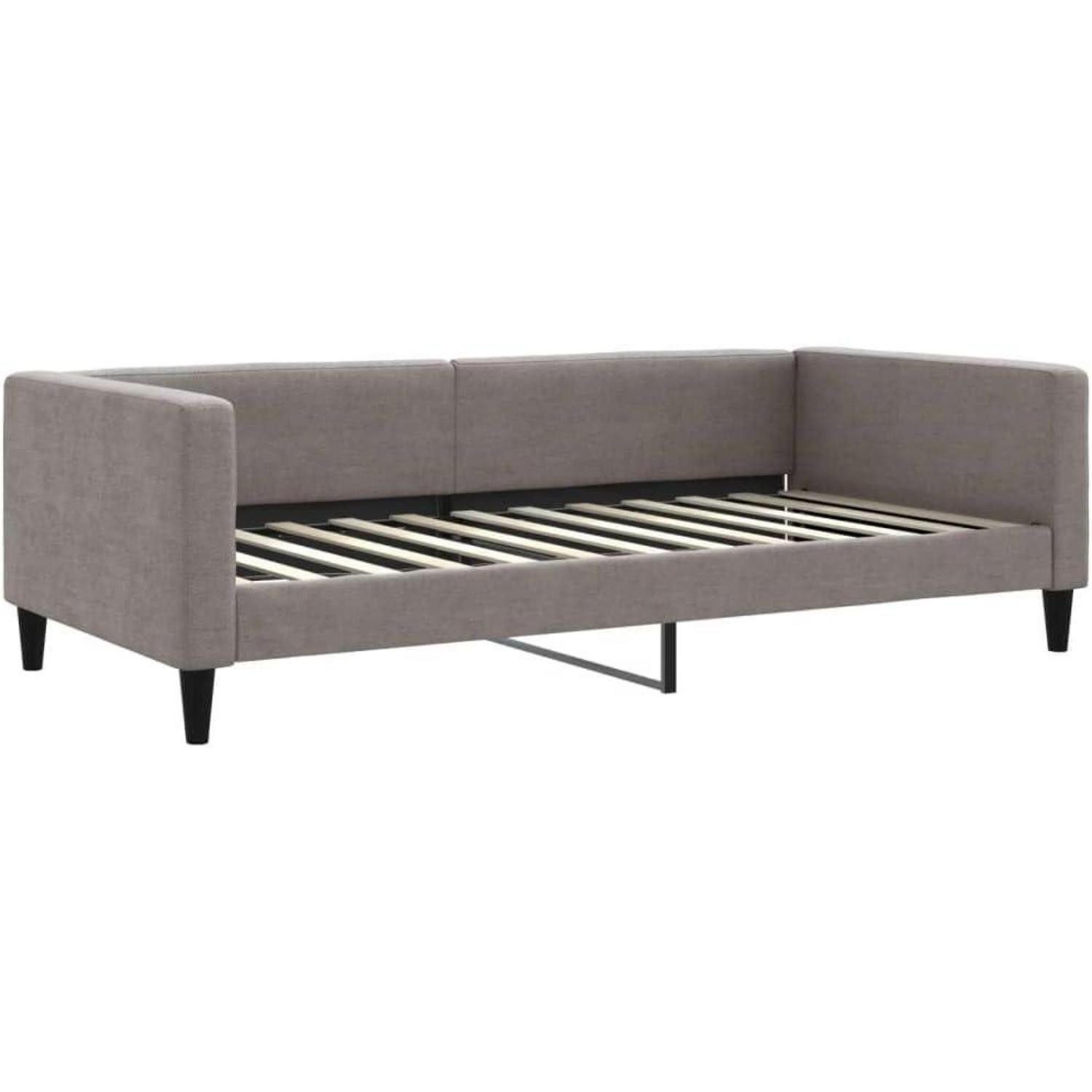 LuxusKollektion Schlafsofa Sofabett Stoffcouch Doppelschlafstuhl 100 x 200 ohne Matratze Taupe