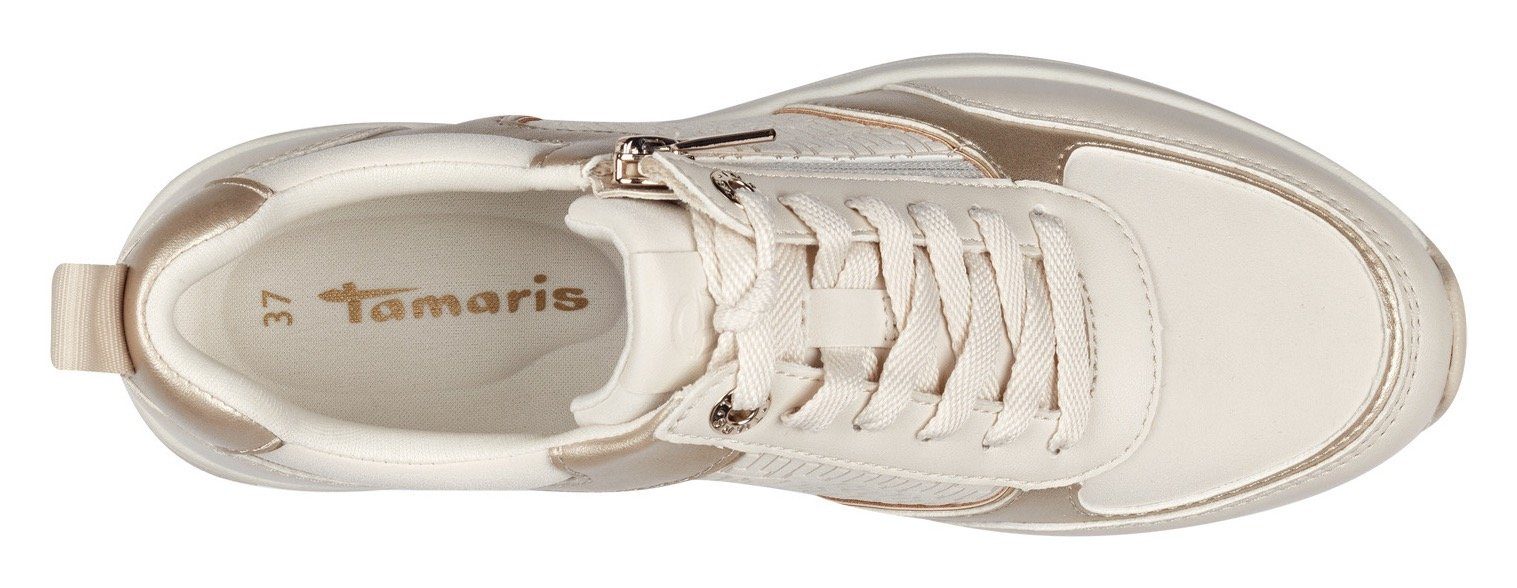 Tamaris Keilsneaker, Freizeitschuh, Halbschuh, Schnürschuh mit Außenreißverschluss. Reduzierter Preis € 58,40. Unverbindliche Preisempfehlung € 69,95