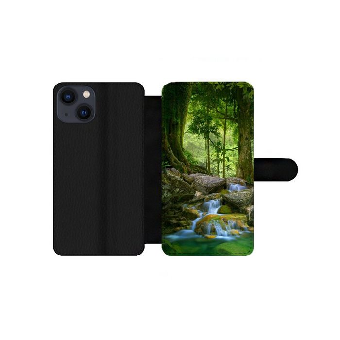 MuchoWow Handyhülle Dschungel - Steine - Wasser - Natur - Pflanzen Handyhülle Telefonhülle Apple iPhone 13