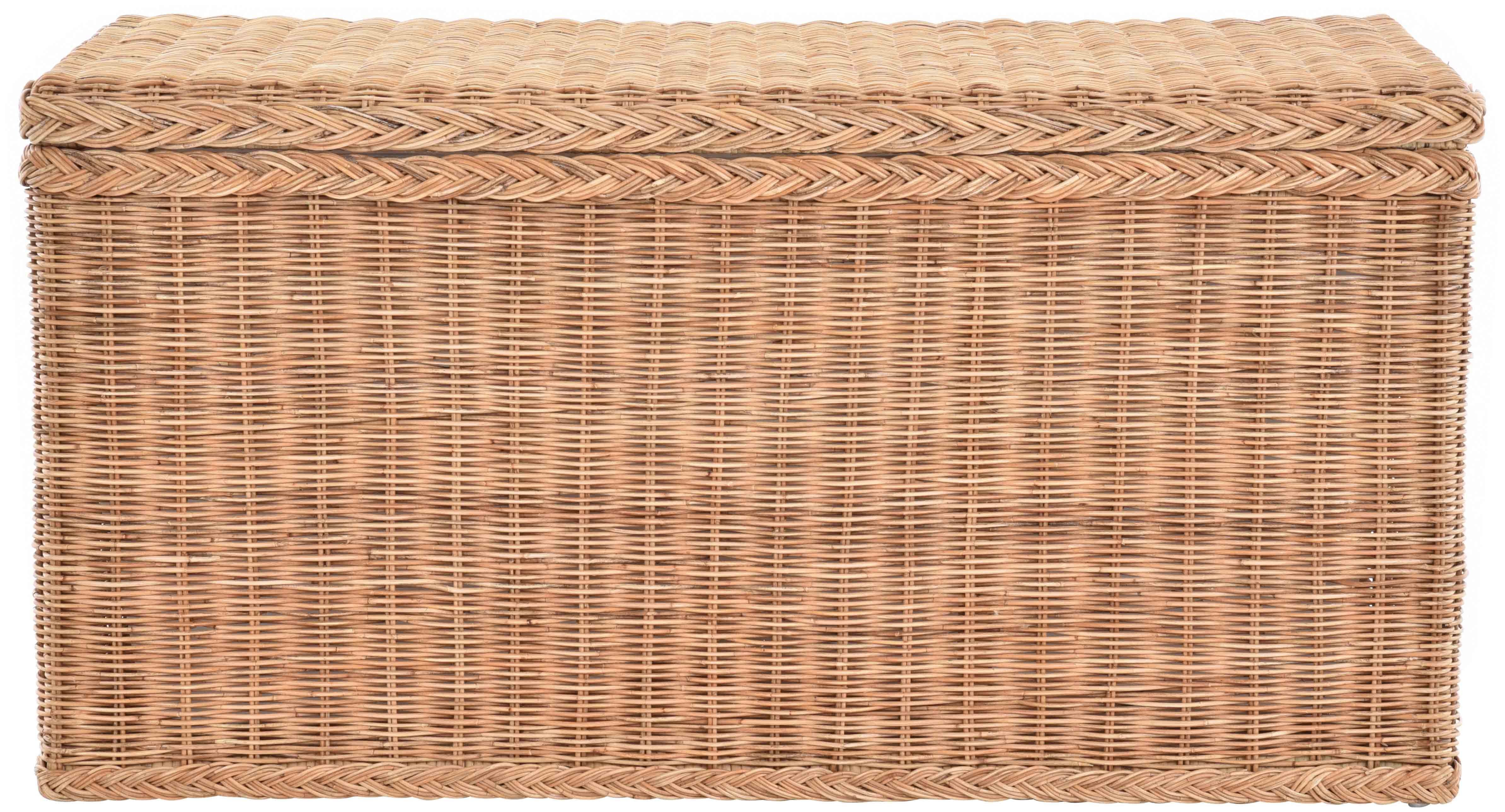 Aufbewahrung Wäschetruhe Natur Truhe 100x50x50, Home Stauraum Krines Rattantruhe Truhe viel mit Deckel Groß Rattan XL Große