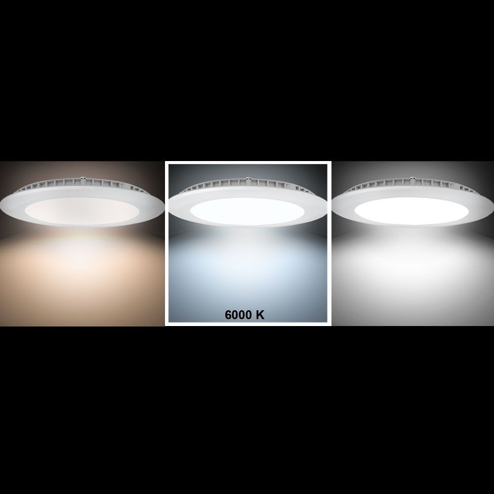 Watt V-TAC fest Alu 18 LED Esszimmer Kaltweiß, Einbau Panel LED-Leuchtmittel verbaut, Panel, Leuchte Decken LED Strahler