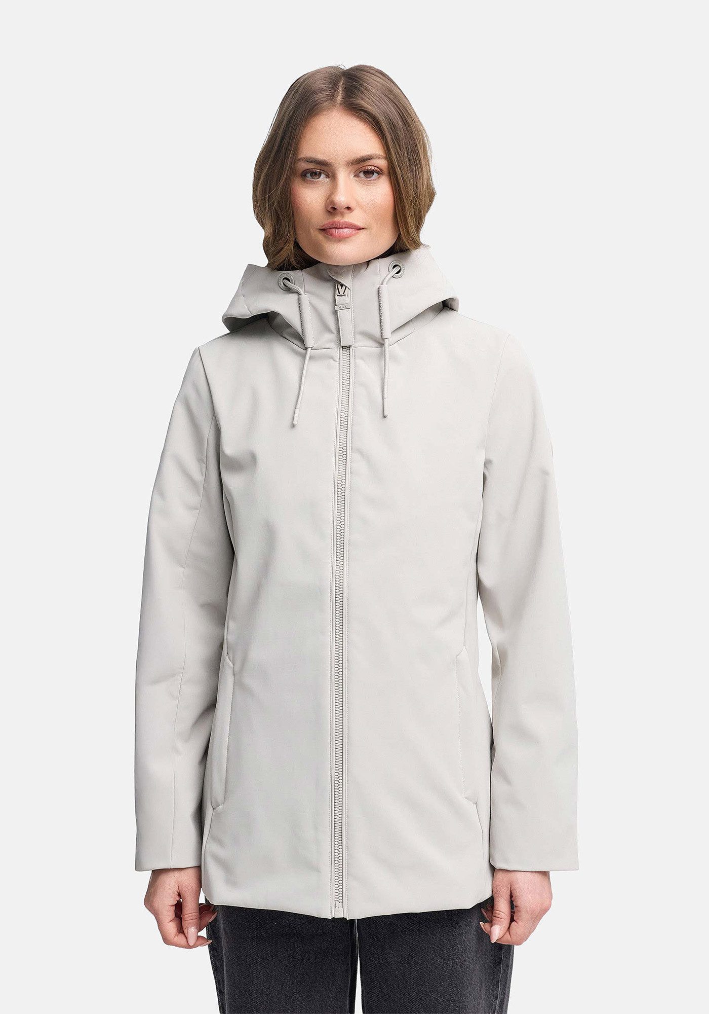 Marikoo Outdoorjacke Minaa Sportliche Outdoorjacke mit Kapuze und hochschließenden Kragen