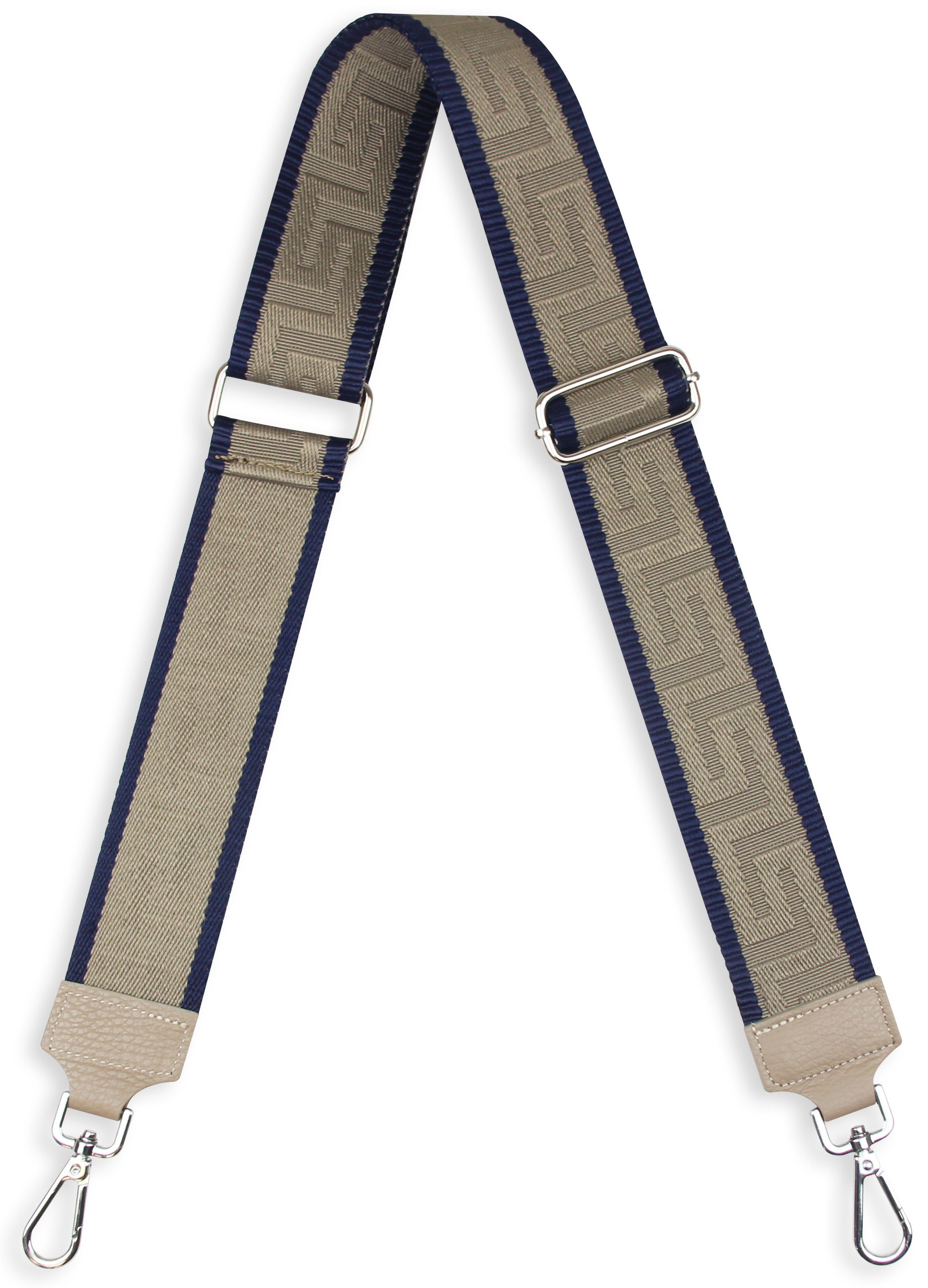 Frentree Schulterriemen MADE IN ITALY, 5cm breiter Schultergurt für Taschen, verstellbarer Gurt, Muster: S Beige Blau