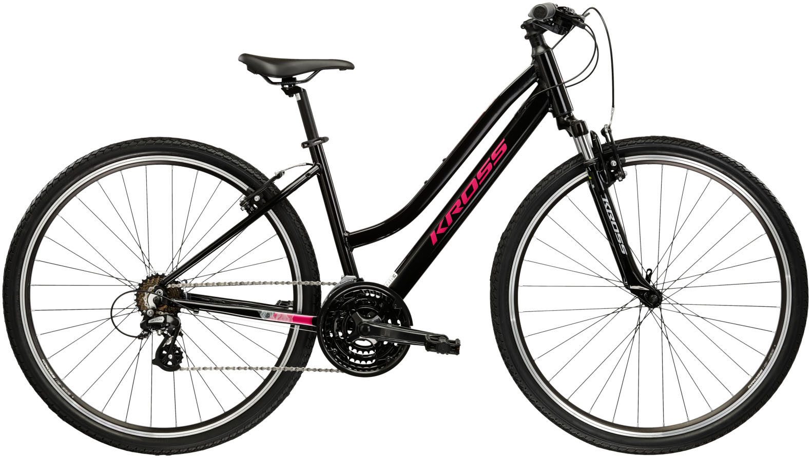 Kross Crossrad Crossrad Damen 28" Evado 2.0 schwarz 21 Gänge, 21 Gang Shimano ALTUS M310 Schaltwerk, Kettenschaltung