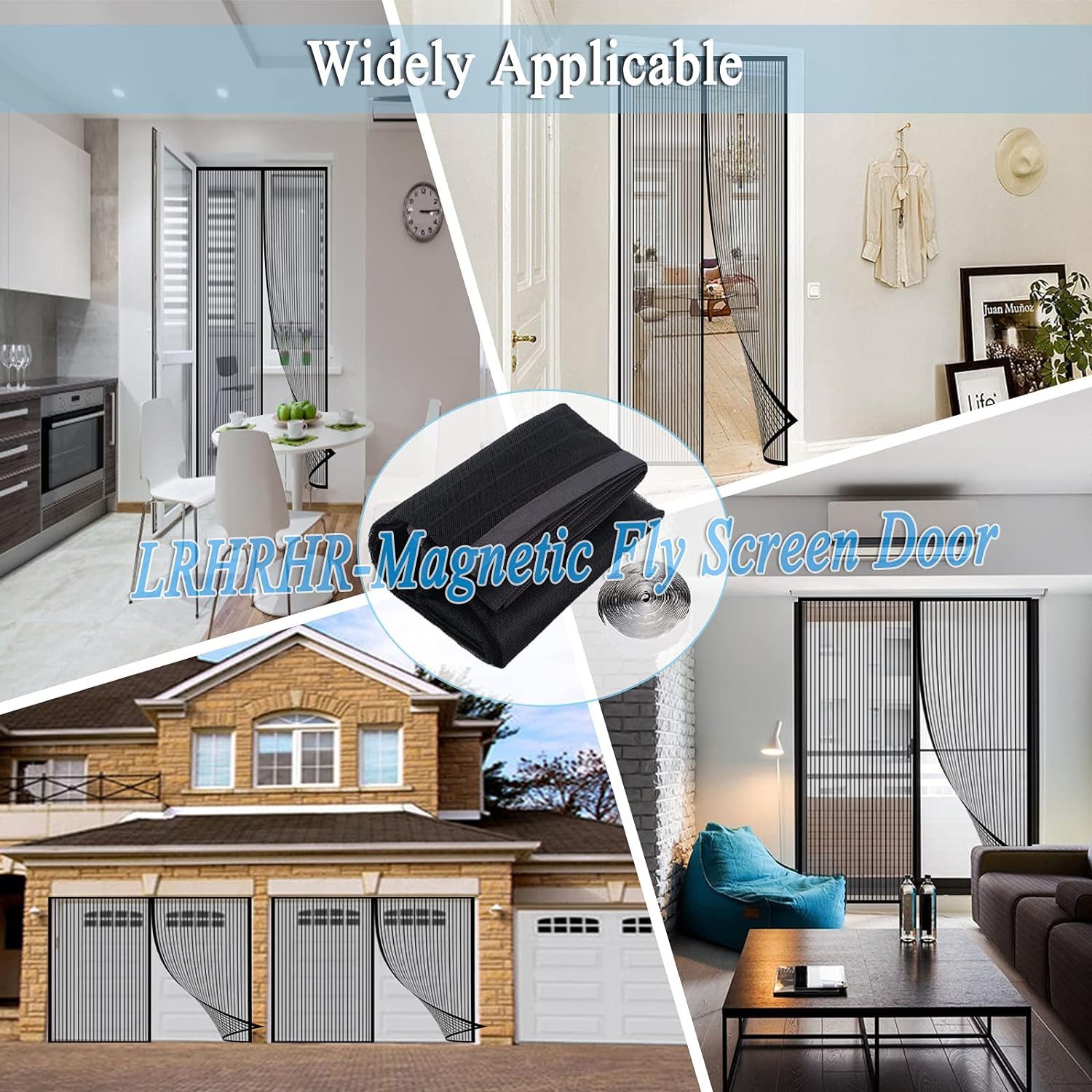 UE Stock Fliegengitter-Gewebe Magnet Fliegengitter Insektenschutz Balkontür Fliegenvorhang 110x100cm, Einfache Installation
