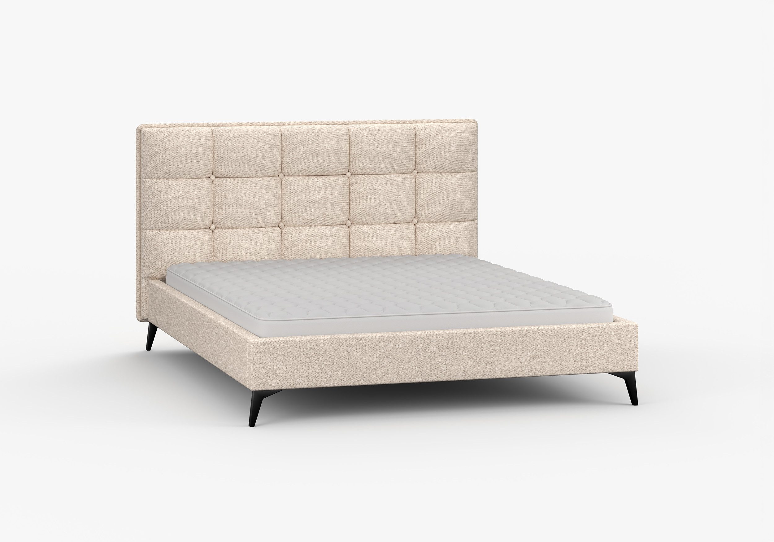 imoebel24 Polsterbett Doppelbett ohne Bettkasten 160×200 SISI - Creme