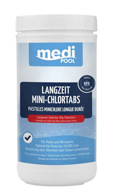 POWERHAUS24 Poolpflege mediPOOL Langzeit MiniChlorTabs 1 kg, Tabs je 20g, (Spar-Set)
