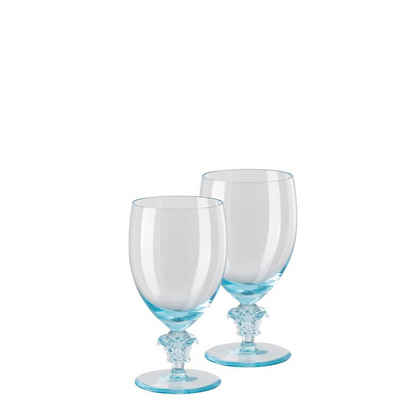Rosenthal meets Versace Glas Medusa Lumiere 2nd Edition Teal 2er Set Wasserglas, Kristallglas
