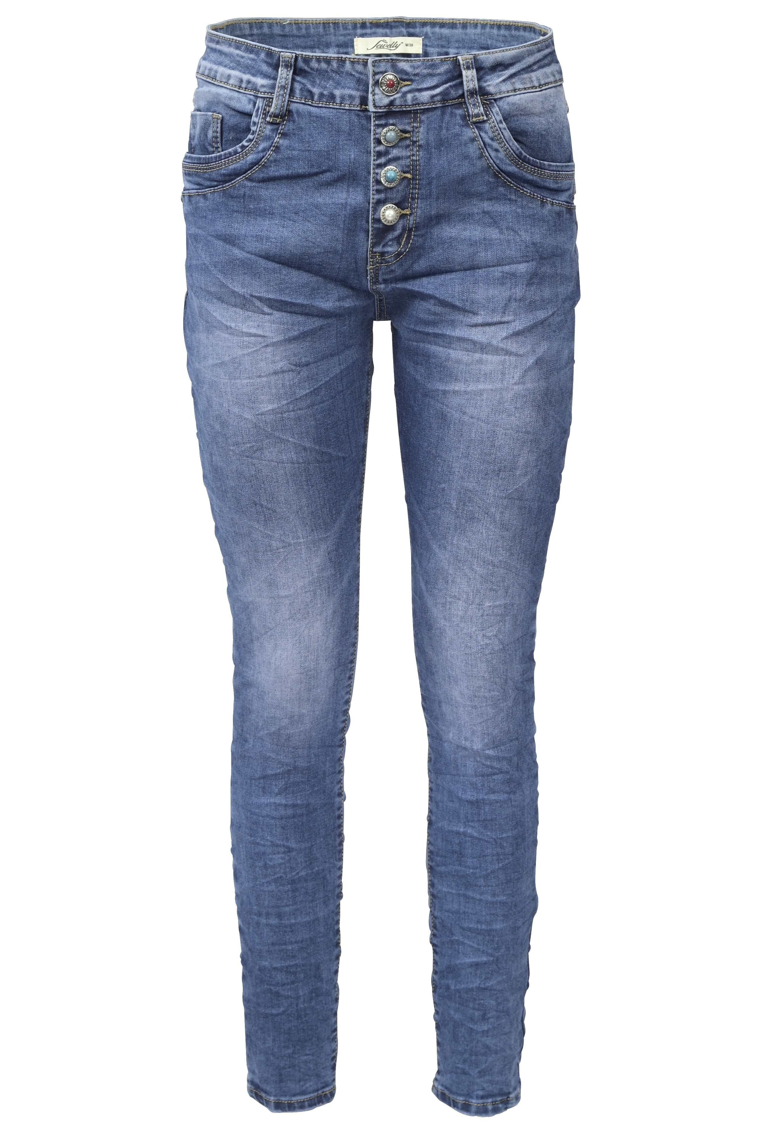 Five-Pocket Jeans Stretch im Crash-Look Jewelly Regular-fit-Jeans
