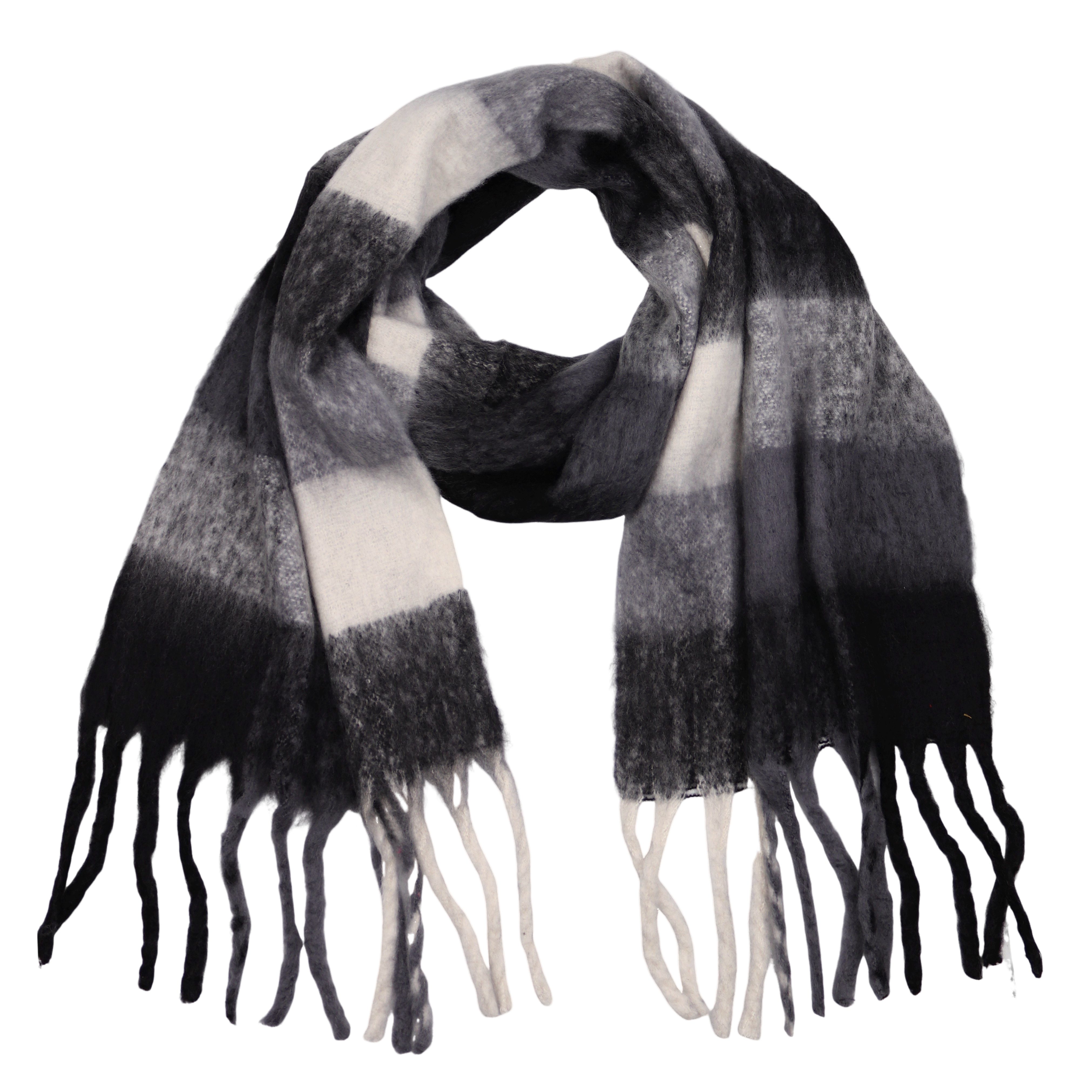 MIRROSI Modeschal weicher und warmer Schal Karomuster mit Fransen, 42x200cm, (angesagtes Karo Kariert Muster; ca.290 Gramm, Neue Kollektion Herbst/Winter2025), Damen Halstuch ideal für Herbst und Winter