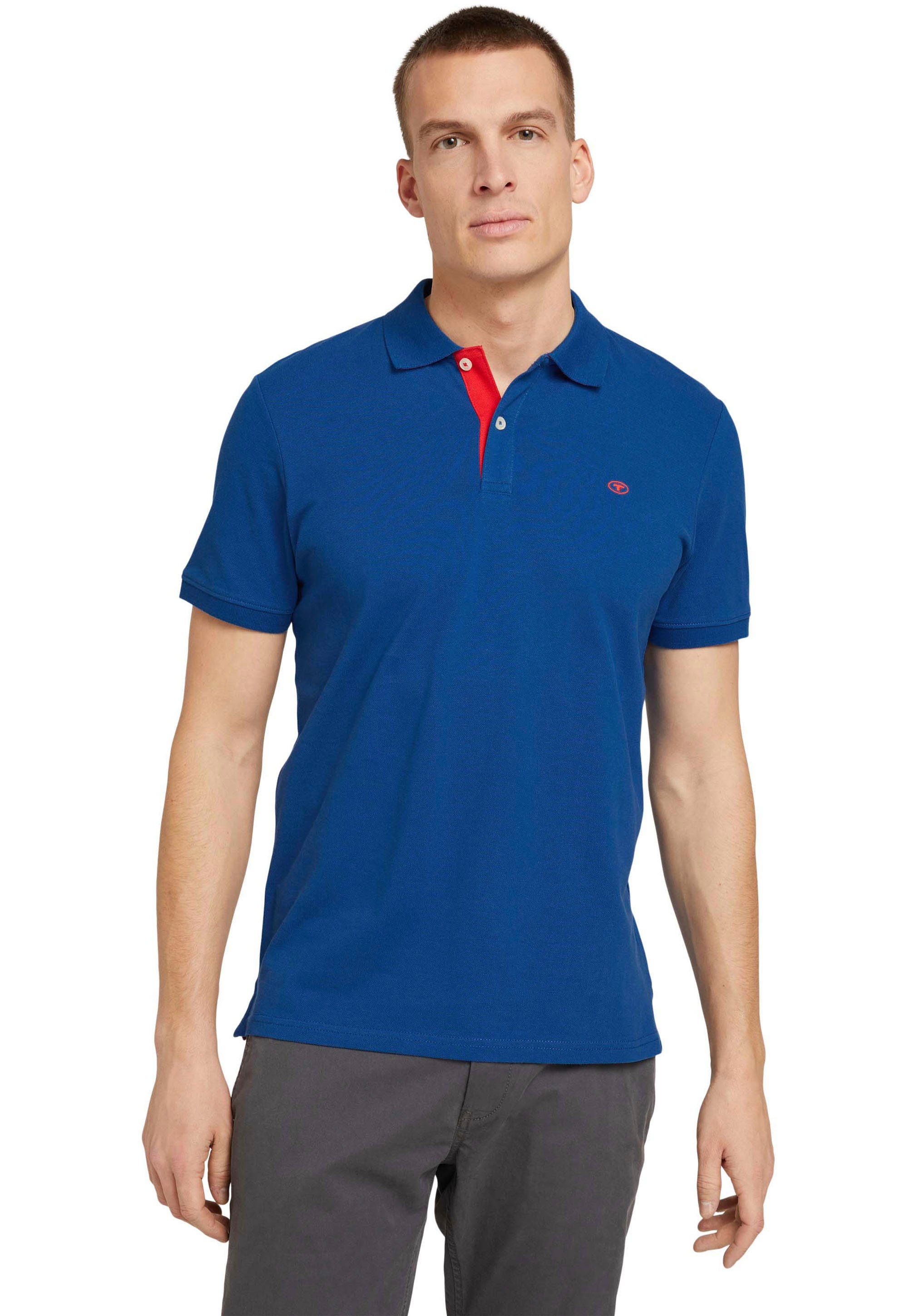 TOM TAILOR Poloshirt mit Knopfleiste und Logo