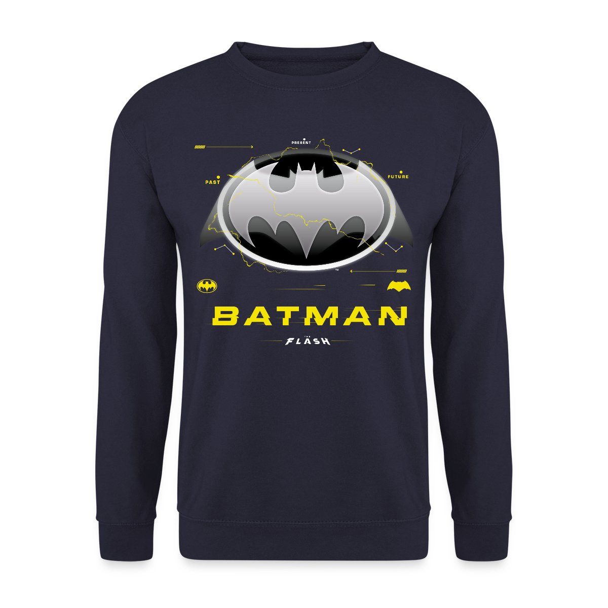 Spreadshirt Sweatshirt The Flash Klassisches Batman Logo In Grau Unisex Pullover (1-tlg)