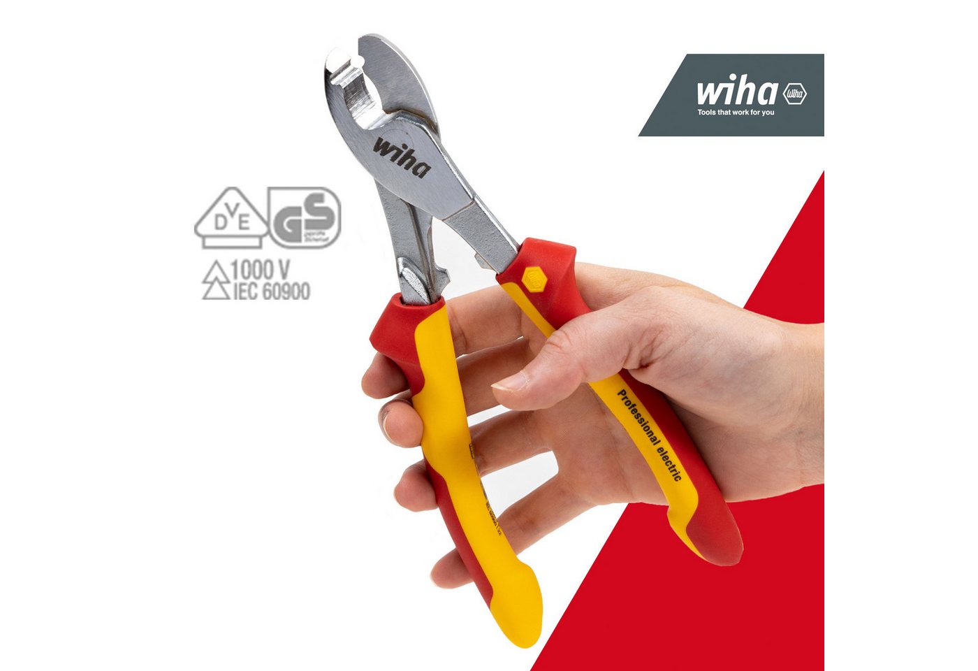 Thumbnail - Wiha Seitenschneider (43664), Kabelschneider Professional, 180 mm, VDE-geprüft