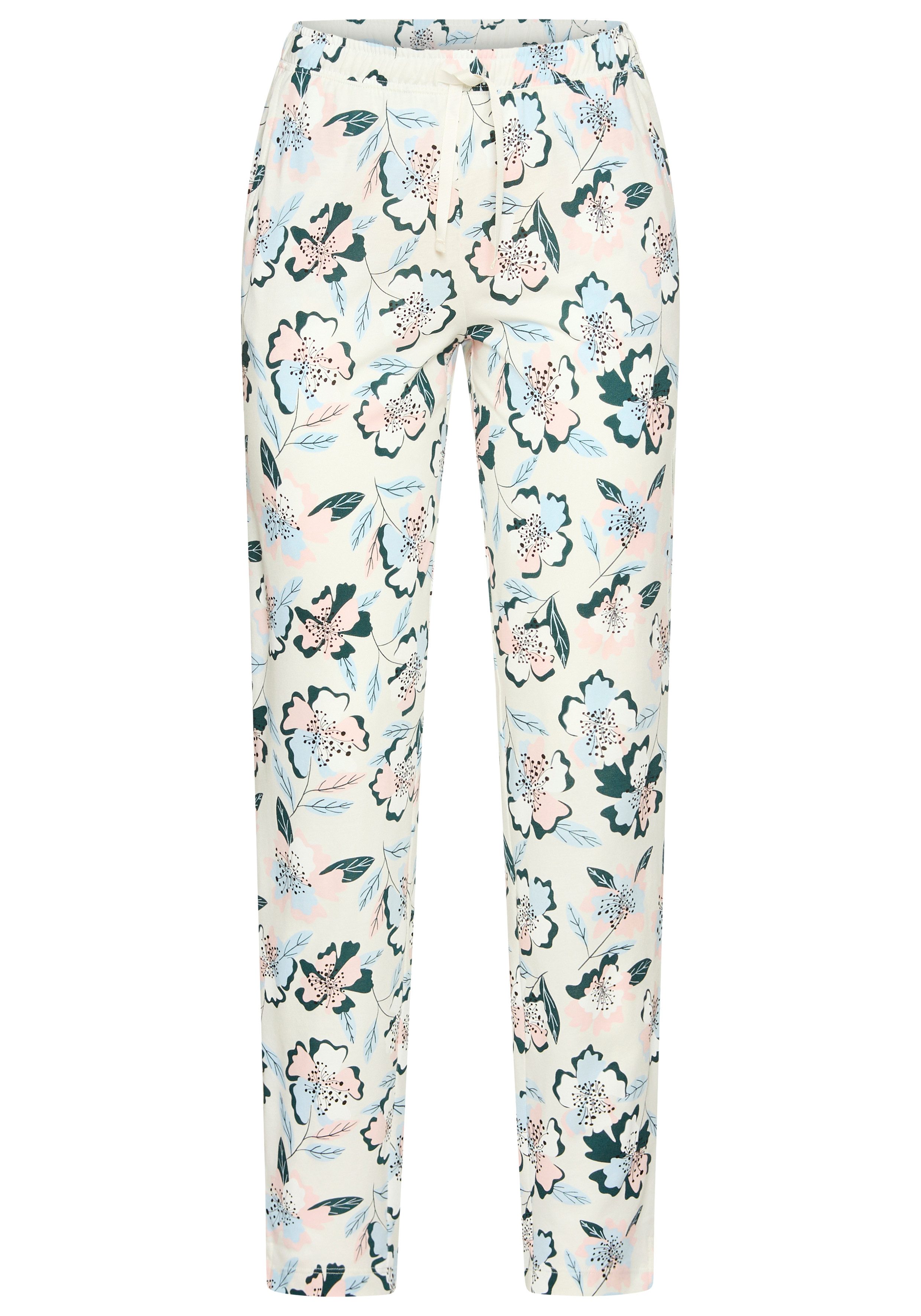 s.Oliver Pyjamahose Schöner Blumen oder Streifen Druck