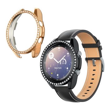 kwmobile Smartwatch-Hülle 2x Kunststoff Hülle für Samsung Galaxy Watch 3 (41mm), Schutzrahmen - Glitzer Schutzhülle in Schwarz Rosegold