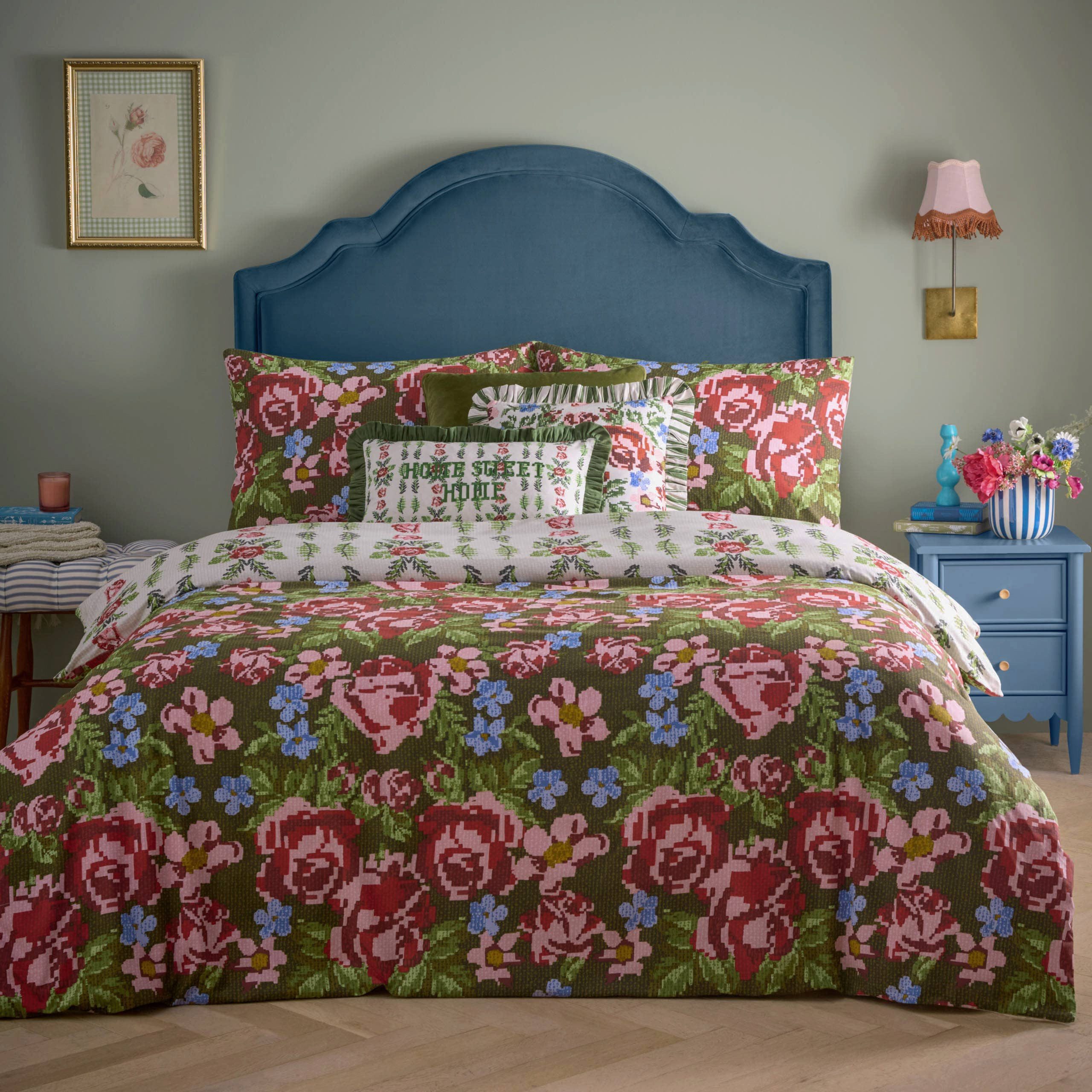 Riva Home Wendebettwäsche Romantische Wendebettwäsche "Feeoni Cottage Floral" Blumenmuster