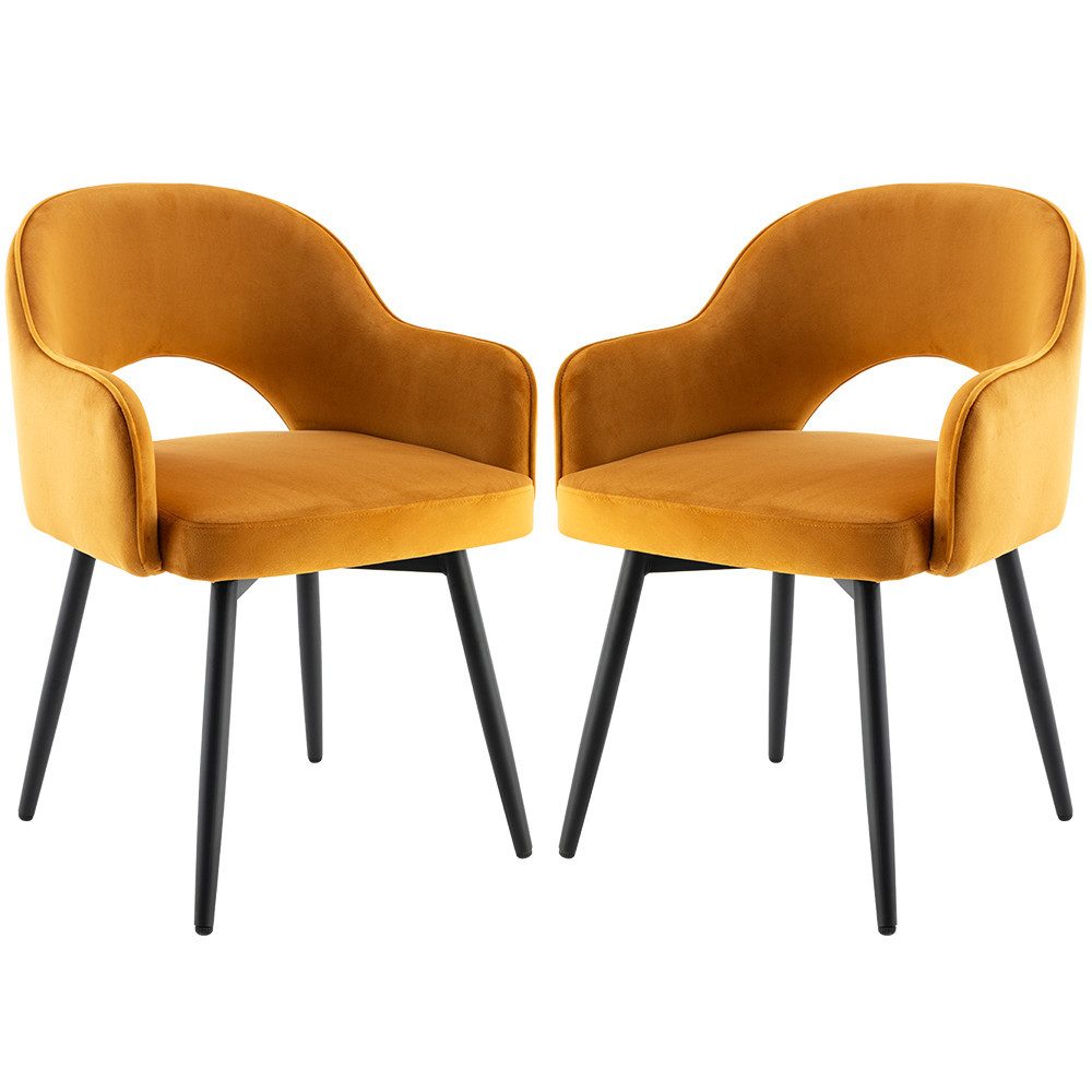 Esszimmerstuhl 2er Set Drehstuhl Samt Modern Küchenstühle Polsterstuhl