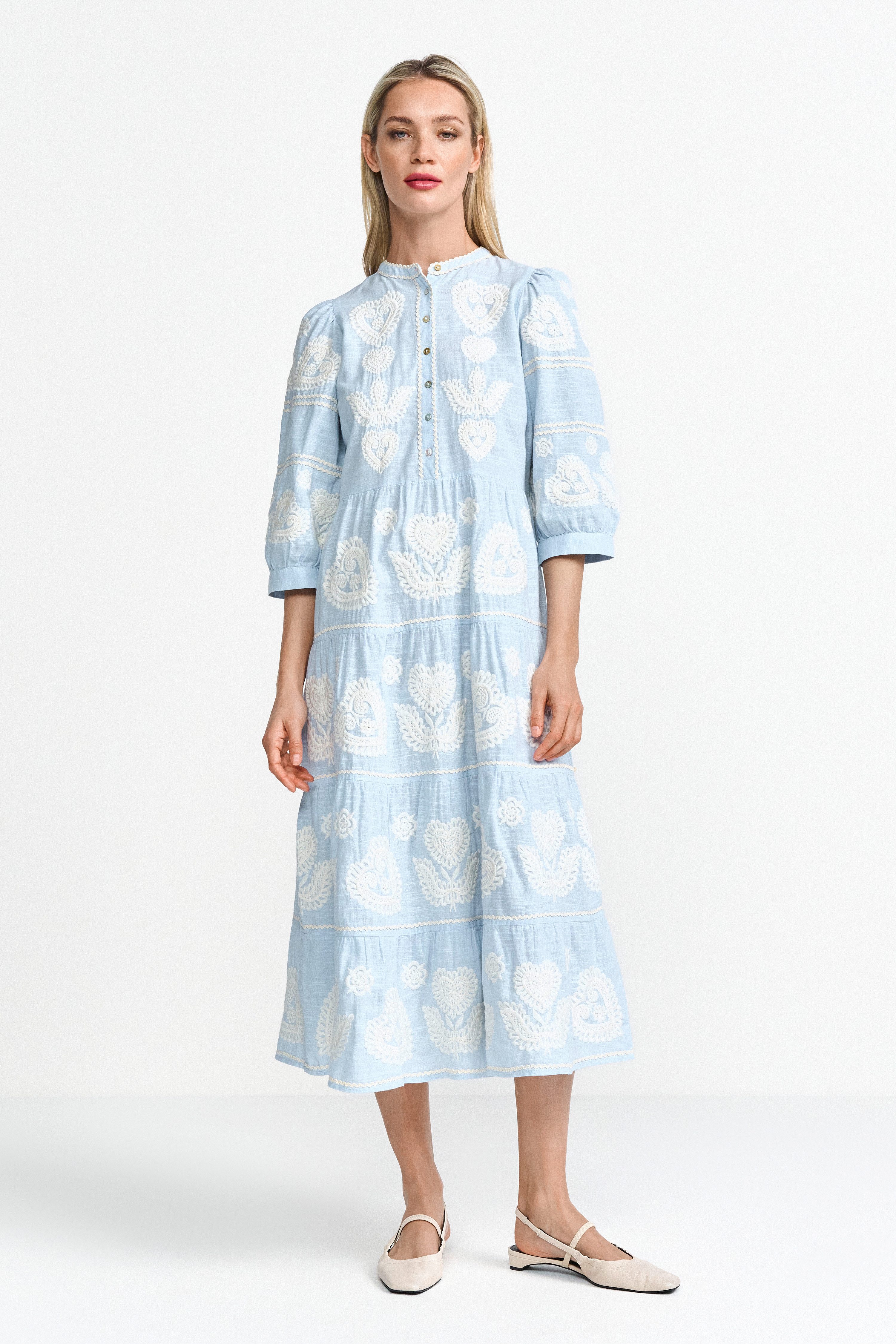RICHROYAL Maxikleid Mit Knopfleiste und Rundhalsausschnitt günstig online kaufen
