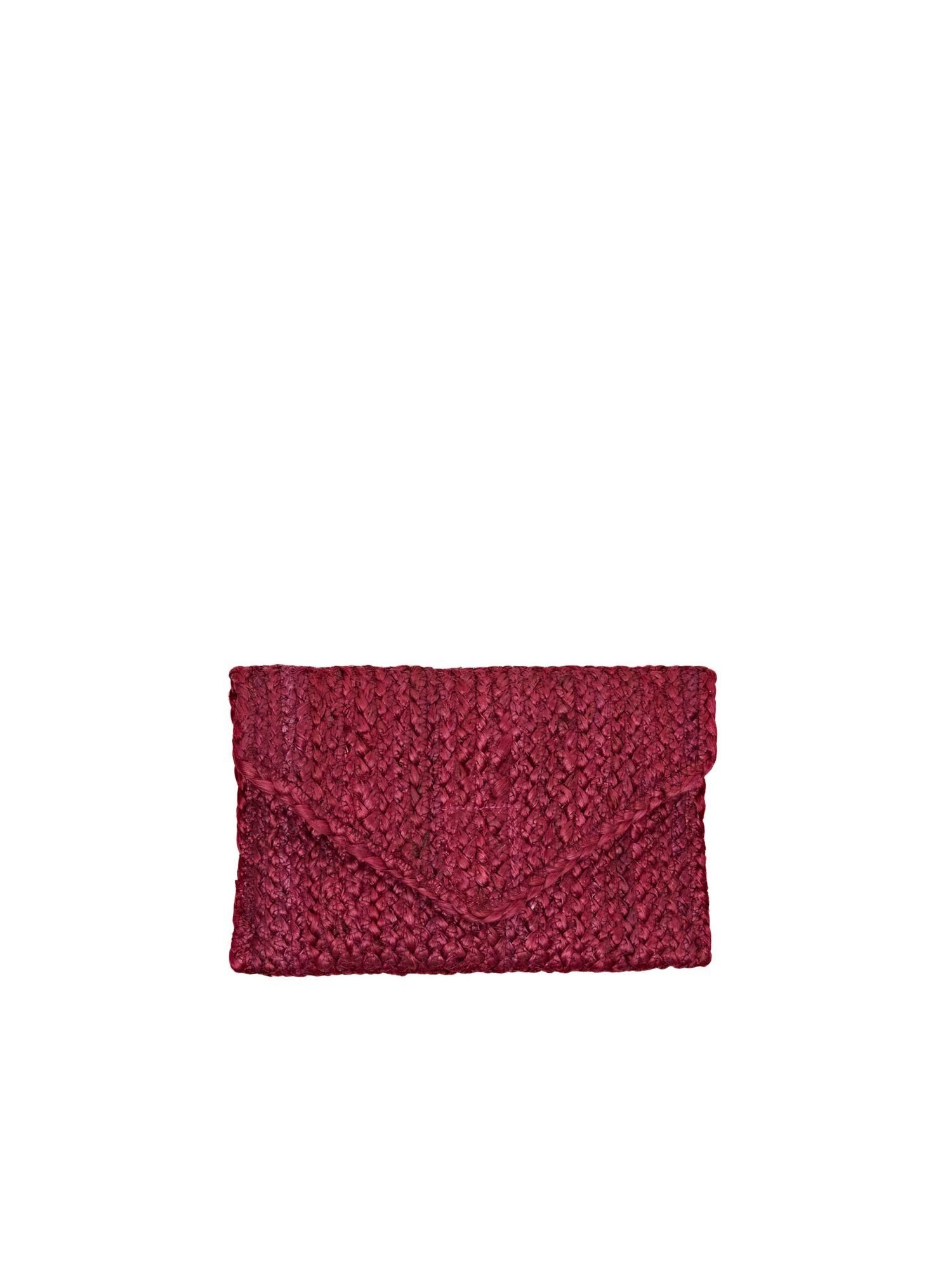 Esprit Schultertasche Clutch in Envelope-Design aus gewebtem Bast